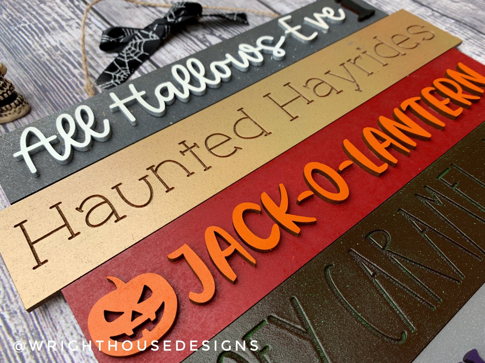 DIGITAL FILE - All Hallows Eve - Halloween Bucket List Stacked Sign - Seasonal Diy Sign - Laser Cut SVG Files For Glowforge C02 Lasers