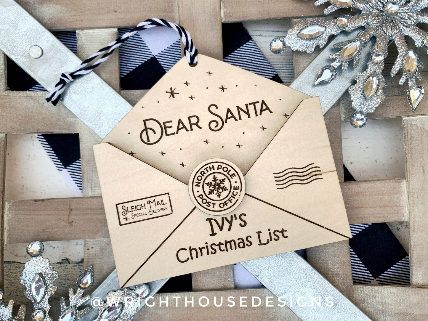 Kid's Personalized Mailbox - Letters to Santa - Holiday Wishlist - North Pole Letters - Christmas Eve Tree Ornaments - Gift Card Holder