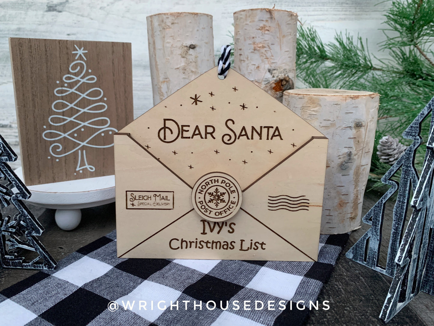 Kid's Personalized Mailbox - Letters to Santa - Holiday Wishlist - North Pole Letters - Christmas Eve Tree Ornaments - Gift Card Holder