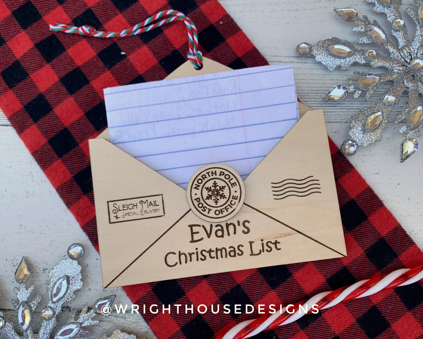 Kid's Personalized Mailbox - Letters to Santa - Holiday Wishlist - North Pole Letters - Christmas Eve Tree Ornaments - Gift Card Holder