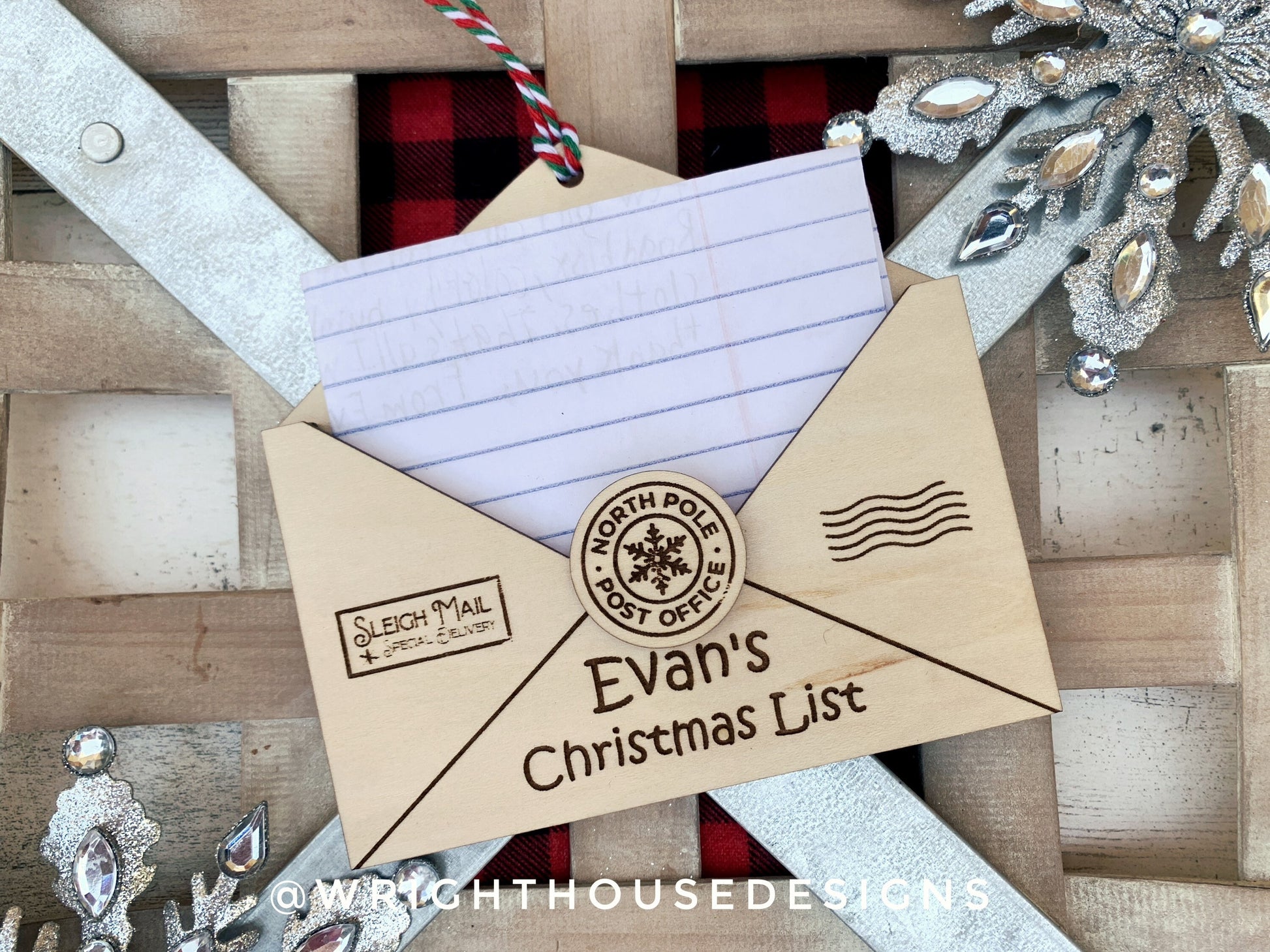 Kid's Personalized Mailbox - Letters to Santa - Holiday Wishlist - North Pole Letters - Christmas Eve Tree Ornaments - Gift Card Holder