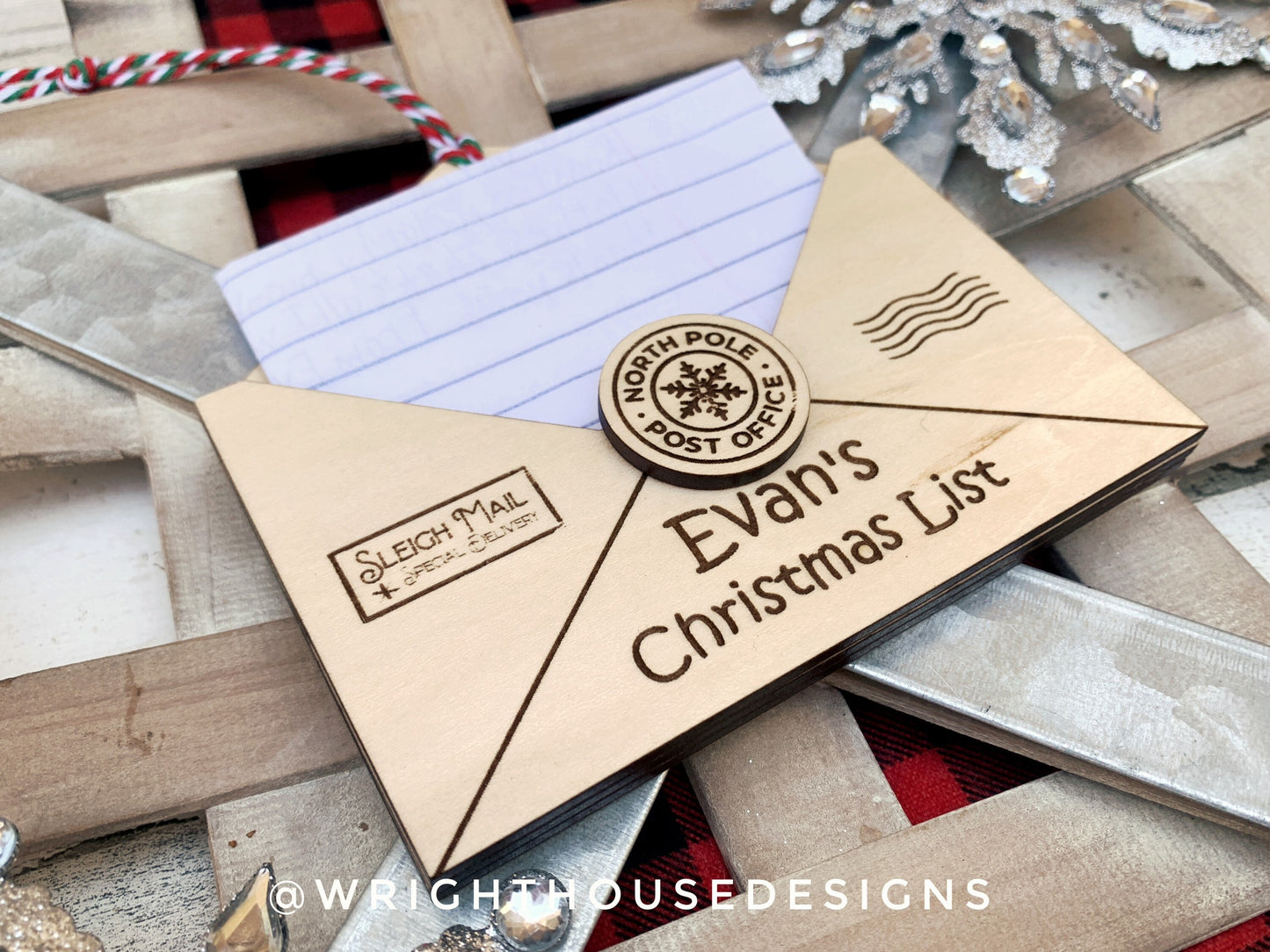 Kid's Personalized Mailbox - Letters to Santa - Holiday Wishlist - North Pole Letters - Christmas Eve Tree Ornaments - Gift Card Holder