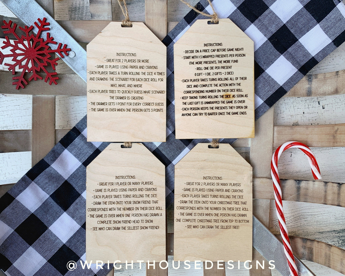 Holiday Dice Game Tags - Gift Exchange Game - Christmas Eve Box - Stocking Stuffers - Secret Santa Gift - Office Party - Family Game Night