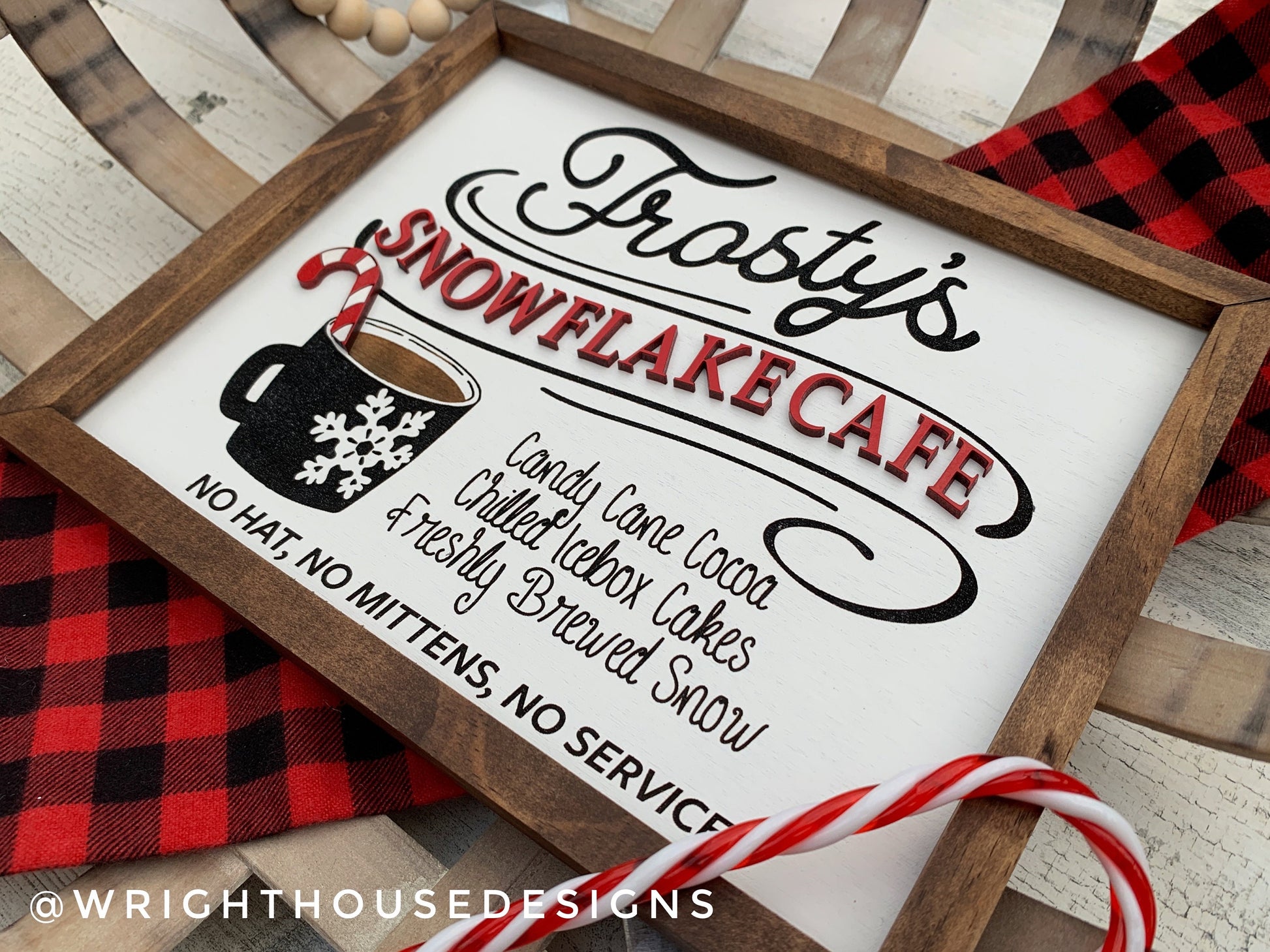 Frostys Snowflake Cafe - Christmas Coffee Bar Sign - Seasonal Home Decor - Festive Holiday Wall Art - Winter Cottagecore - Secret Santa Gift