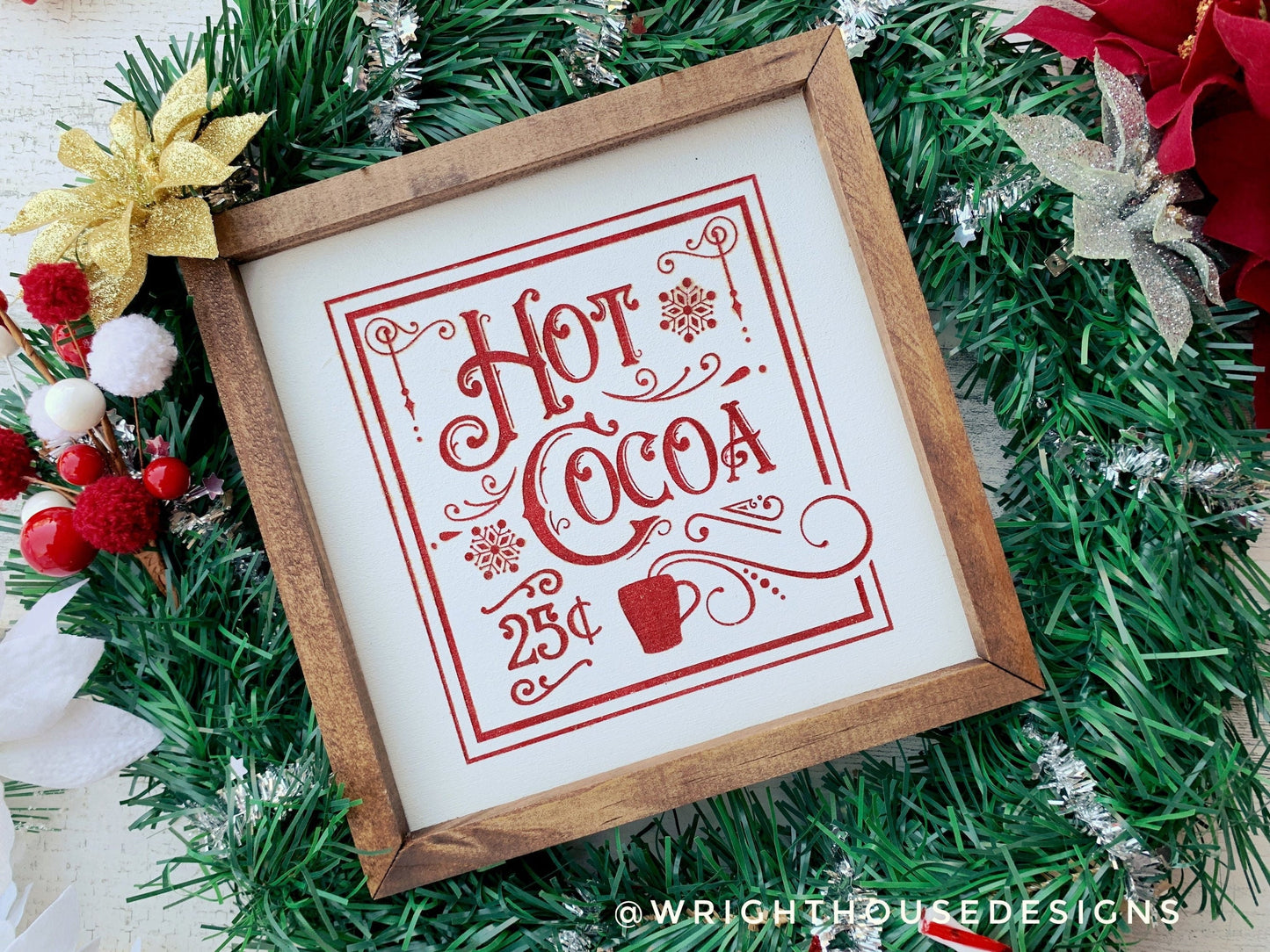 Sweater Weather - Hot Cocoa - Christmas Coffee Bar Sign - Nordic Ski Lodge Decor - Festive Wall Art - Winter Cottagecore - Secret Santa Gift