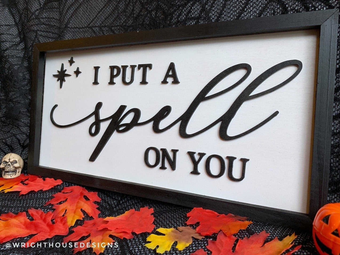 I Put A Spell On You - Modern Farmhouse Halloween - Witchy Coffee Bar Sign - Hocus Pocus Wall Art - Dark Cottagecore Home and Kitchen Decor