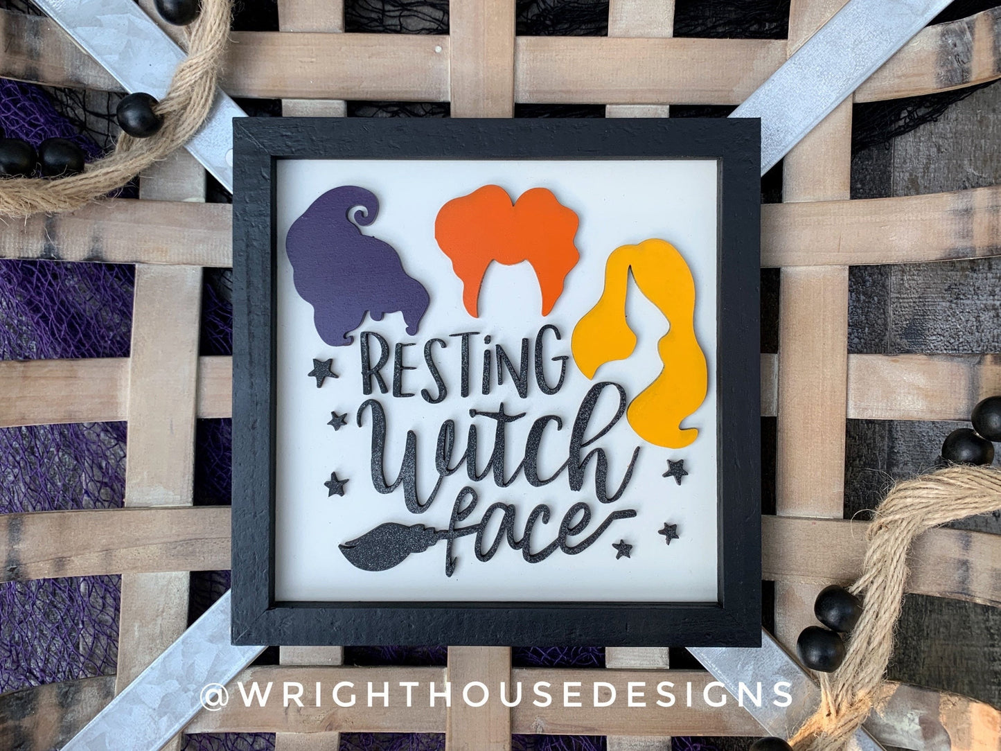 Resting Witch Face - Halloween Coffee Bar Sign - Hocus Pocus Wall Art - Witchy Wall Sign - Dark Cottagecore Seasonal Home and Kitchen Decor