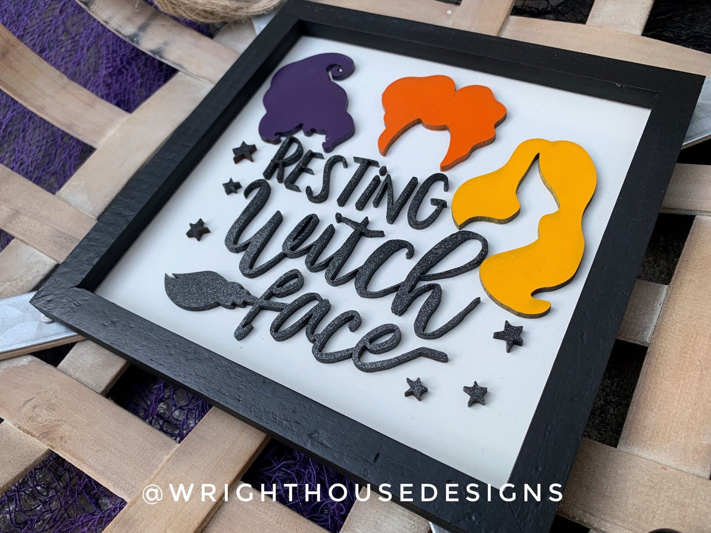 Resting Witch Face - Halloween Coffee Bar Sign - Hocus Pocus Wall Art - Witchy Wall Sign - Dark Cottagecore Seasonal Home and Kitchen Decor