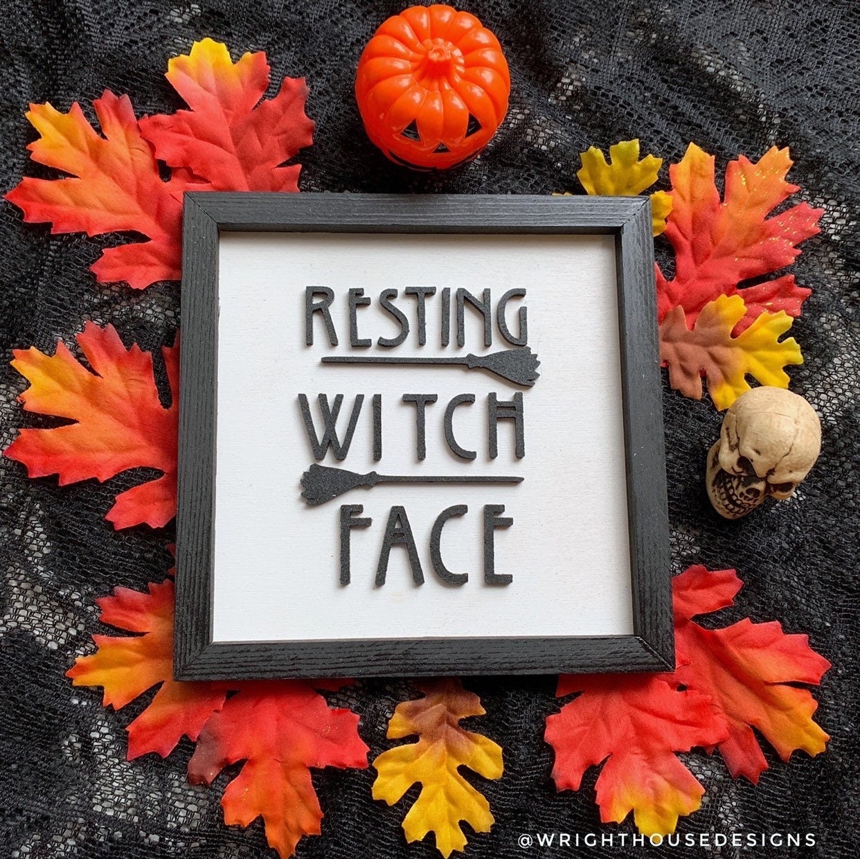 Resting Witch Face - Witchy Coffee Bar Sign - Halloween Console Table Decor - Dark Cottagecore - Seasonal Witchy Home and Kitchen Decor