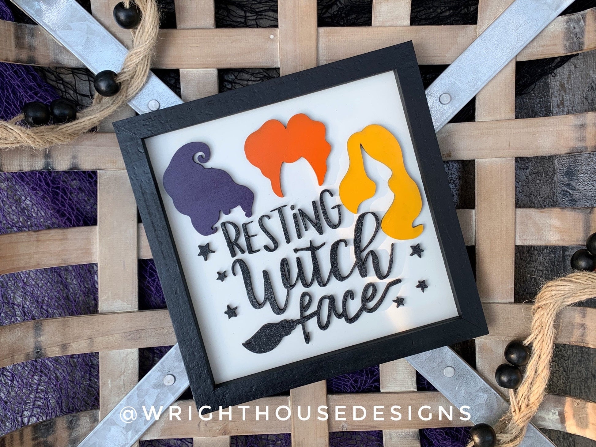 Resting Witch Face - Halloween Coffee Bar Sign - Hocus Pocus Wall Art - Witchy Wall Sign - Dark Cottagecore Seasonal Home and Kitchen Decor