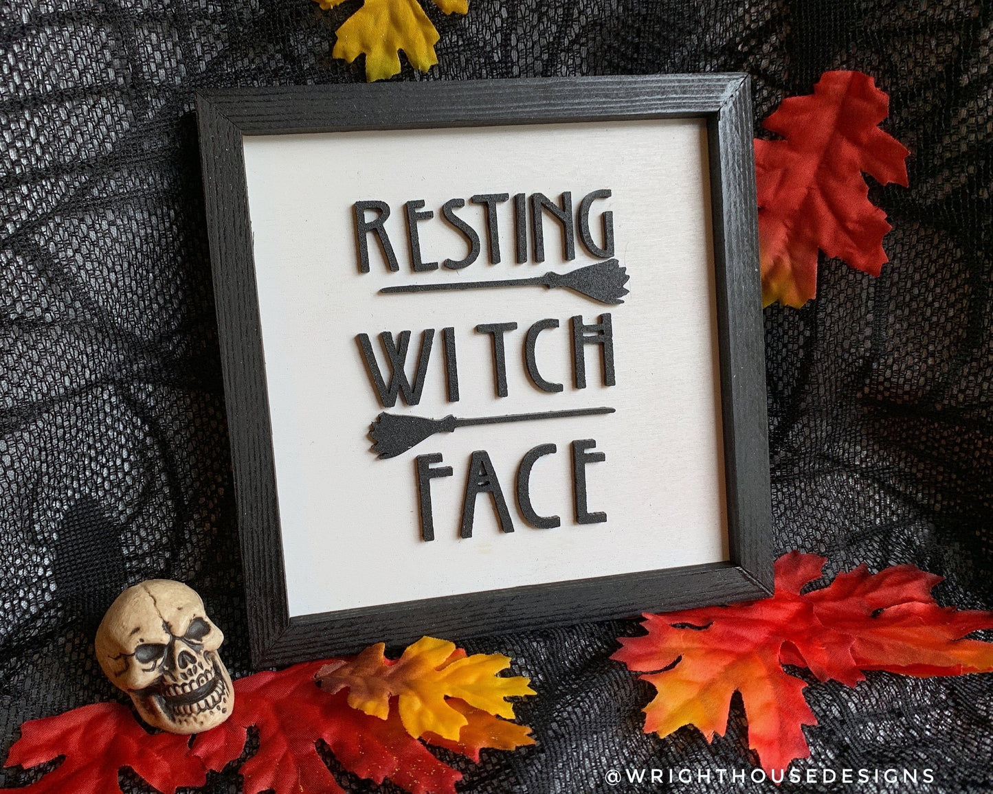 Resting Witch Face - Witchy Coffee Bar Sign - Halloween Console Table Decor - Dark Cottagecore - Seasonal Witchy Home and Kitchen Decor