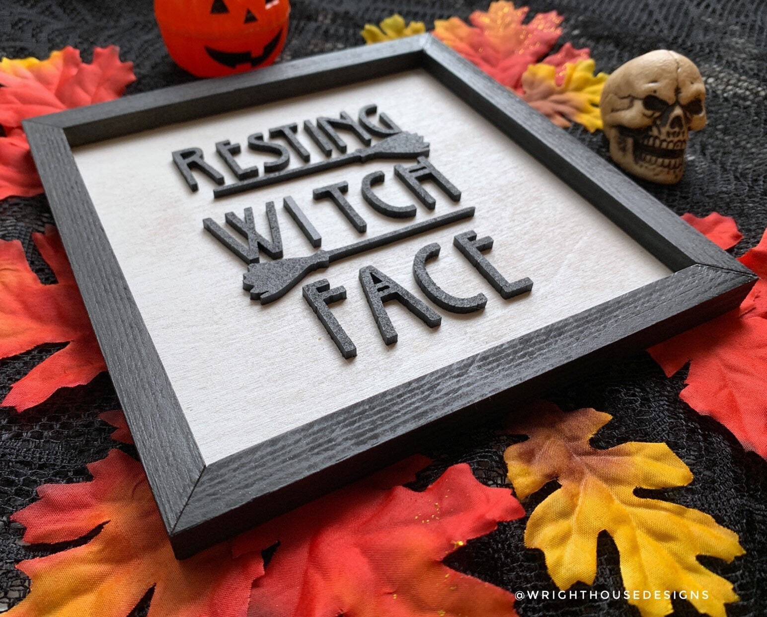 Resting Witch Face - Witchy Coffee Bar Sign - Halloween Console Table Decor - Dark Cottagecore - Seasonal Witchy Home and Kitchen Decor