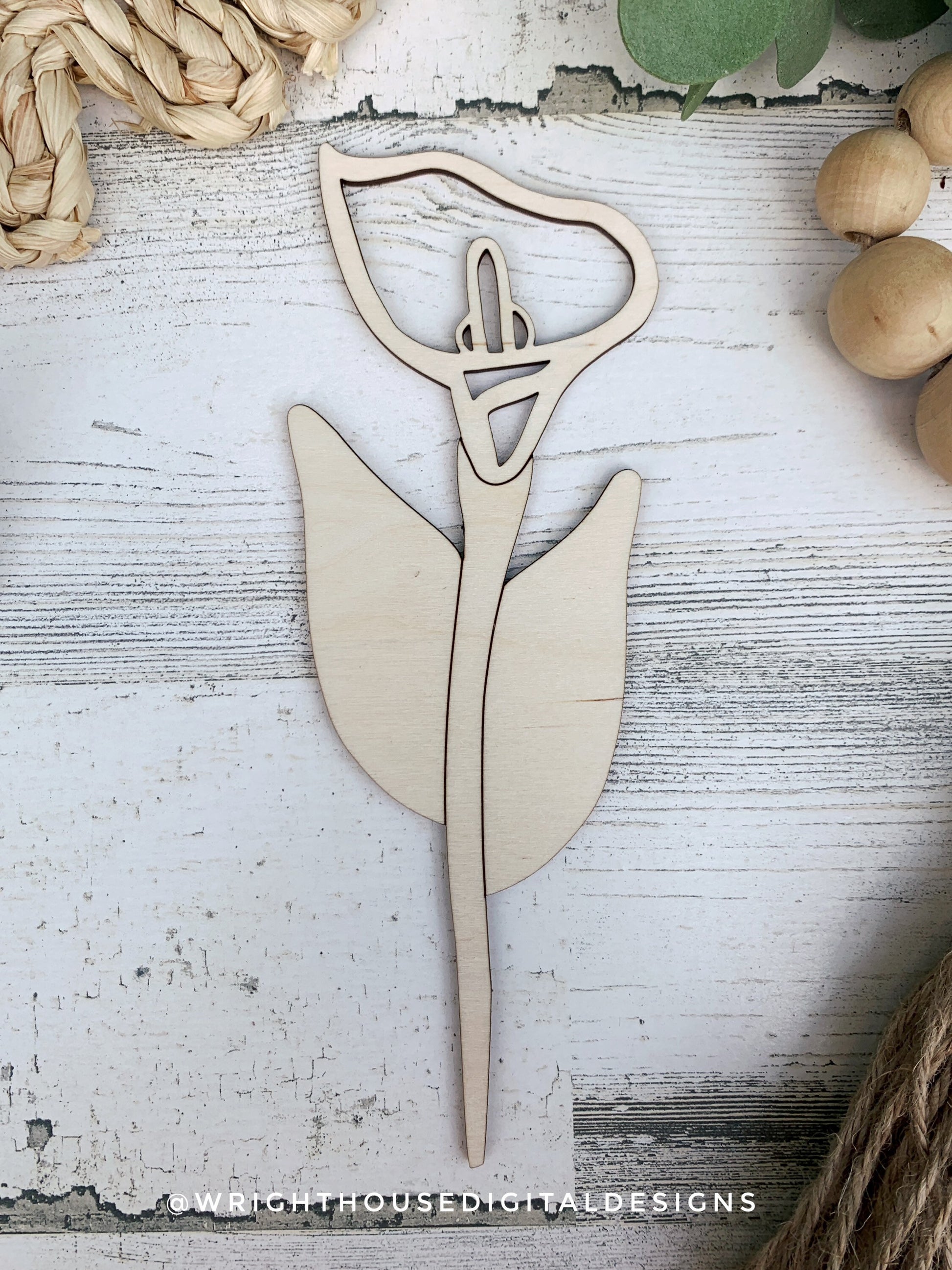 Calla Lily Wooden Laser Cut Flowers - Simple Diy Florals For Bouquets - Files for Sign Making - SVG Cut File For Glowforge - Digital File