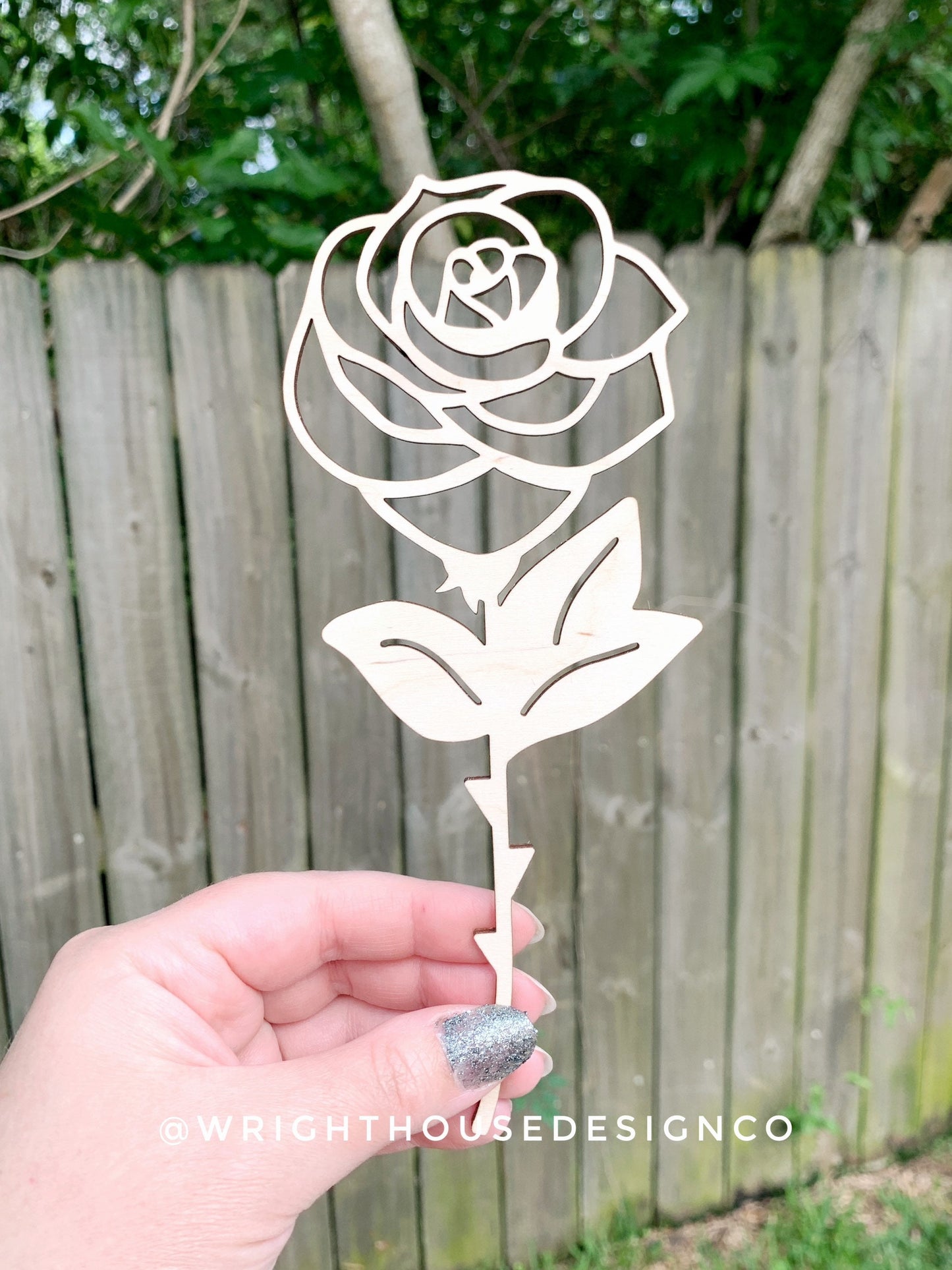 Rose Two Wooden Laser Cut Flowers - Simple Diy Florals For Bouquets - Files for Sign Making - SVG Cut File For Glowforge - Digital File