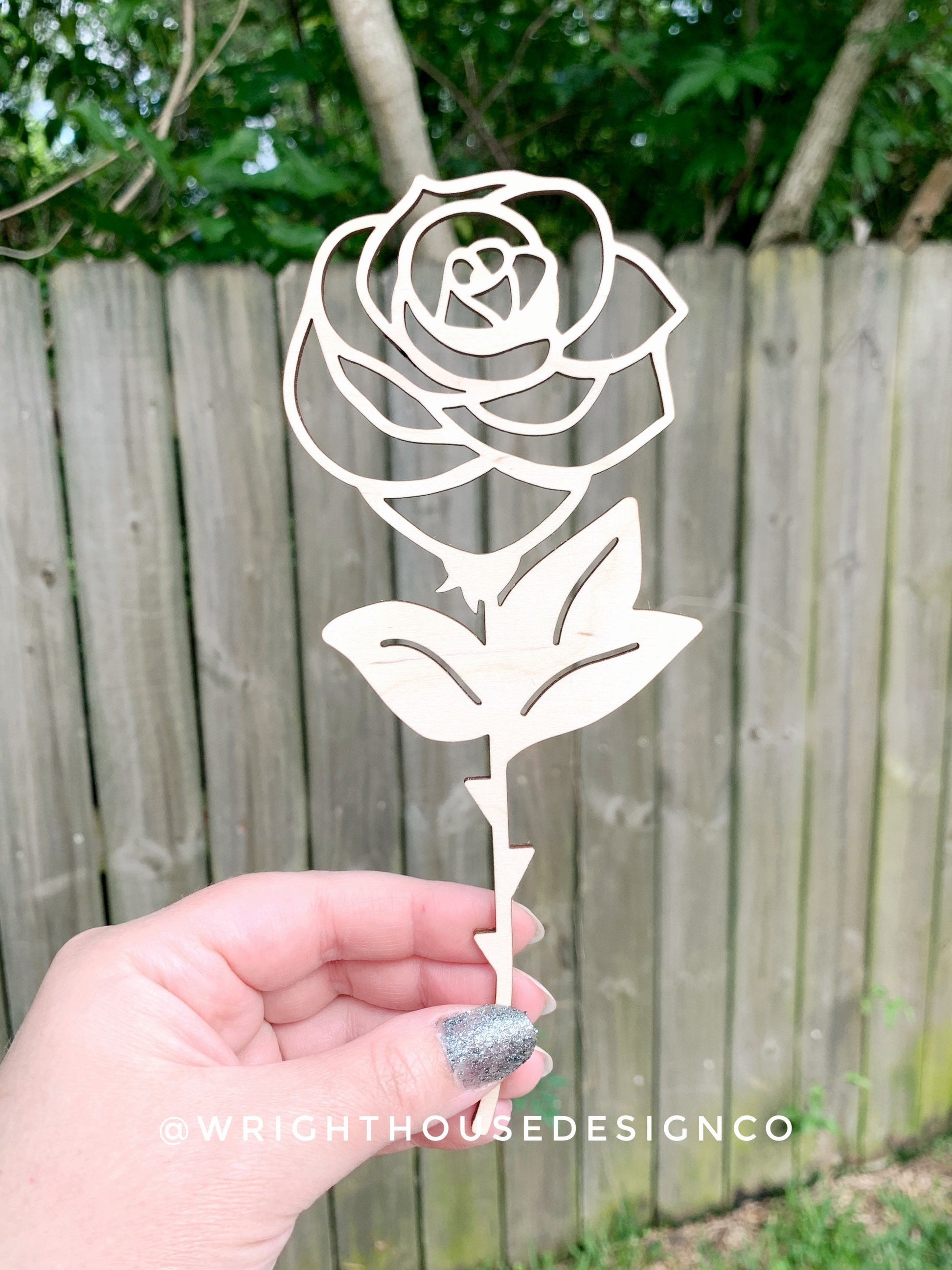 Rose Two Wooden Laser Cut Flowers - Simple Diy Florals For Bouquets - Files for Sign Making - SVG Cut File For Glowforge - Digital File