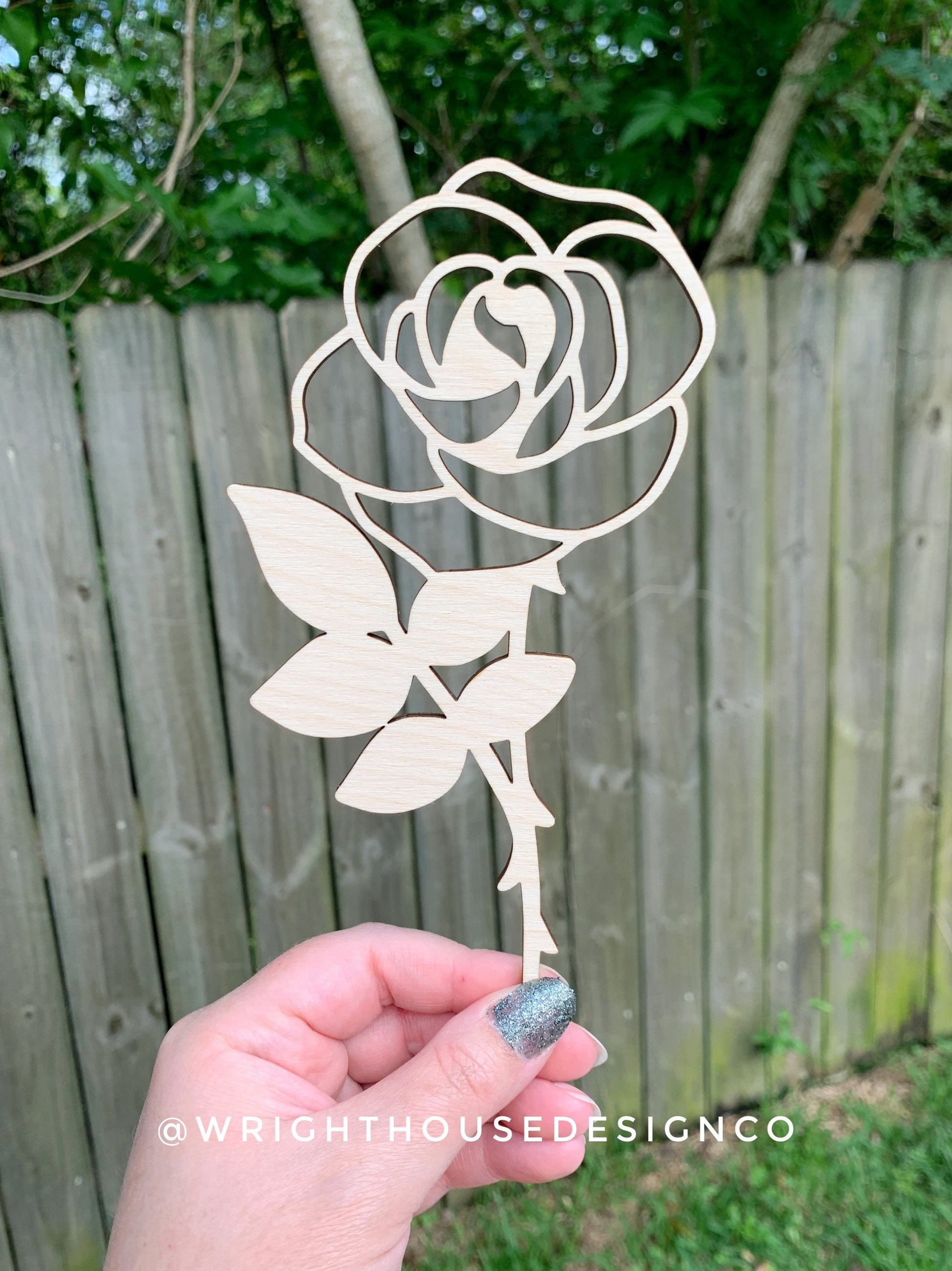 Rose Wooden Laser Cut Flowers - Simple Diy Florals For Bouquets - Files for Sign Making - SVG Cut File For Glowforge - Digital File