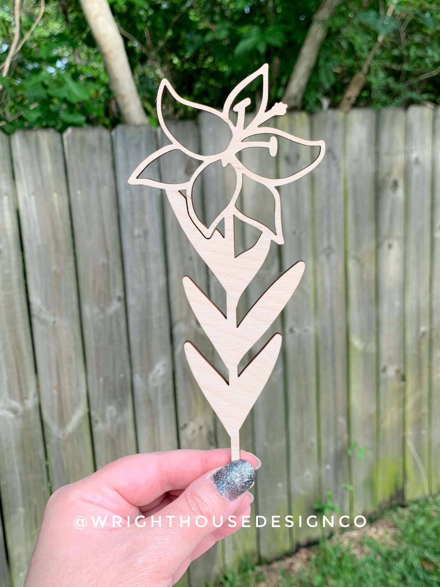 Stargazer Lily Wooden Laser Cut Flower - Simple Diy Florals For Bouquets - Files for Sign Making - SVG Cut File For Glowforge - Digital File