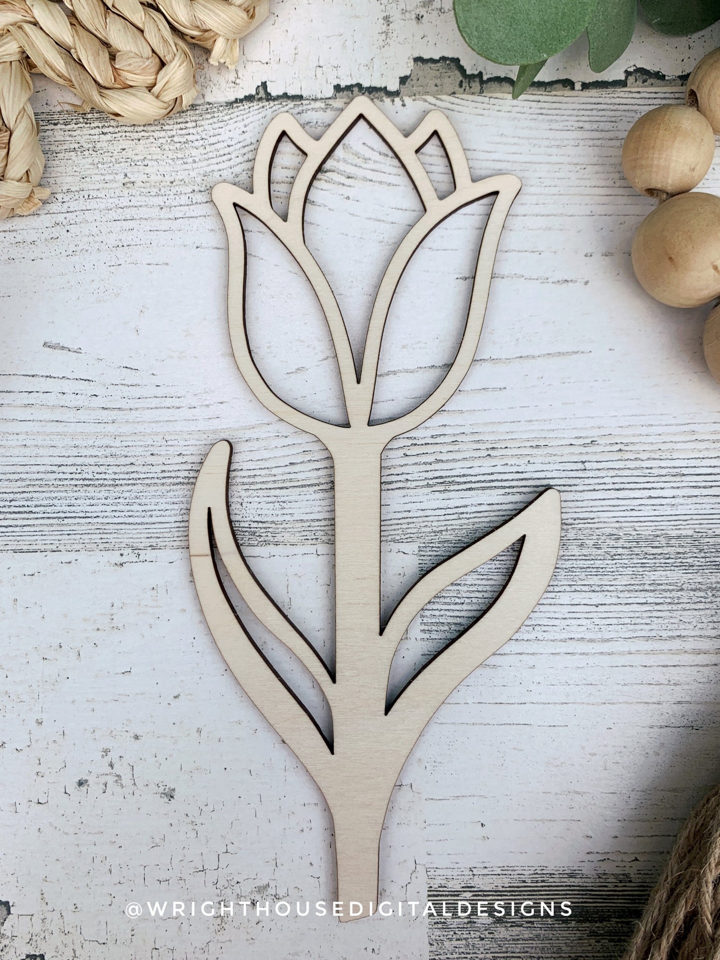 Tulip Wooden Laser Cut Flowers - Simple Diy Florals For Bouquets - Files for Sign Making - SVG Cut File For Glowforge - Digital File