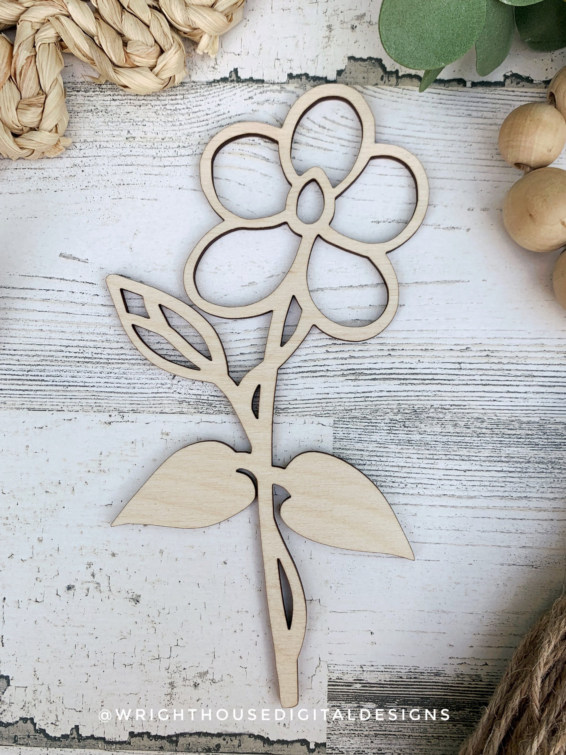 Violet Wooden Laser Cut Flowers - Simple Diy Florals For Bouquets - Files for Sign Making - SVG Cut File For Glowforge - Digital File