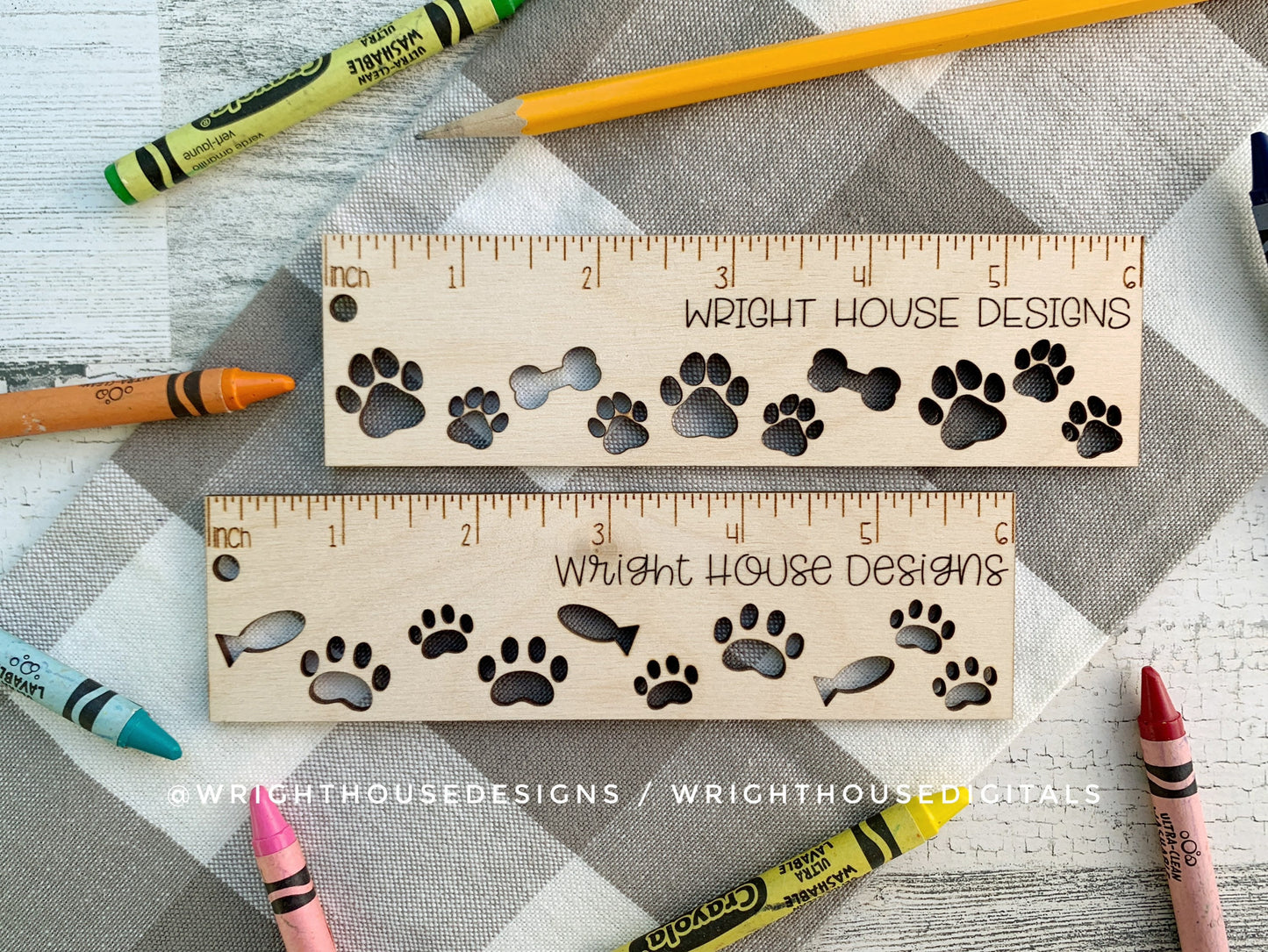 6 Inch Decorative Pattern Rulers For Laser Cutting - Files For Product Photography Staging - Digital SVG Cut Files For Glowforge Lasers