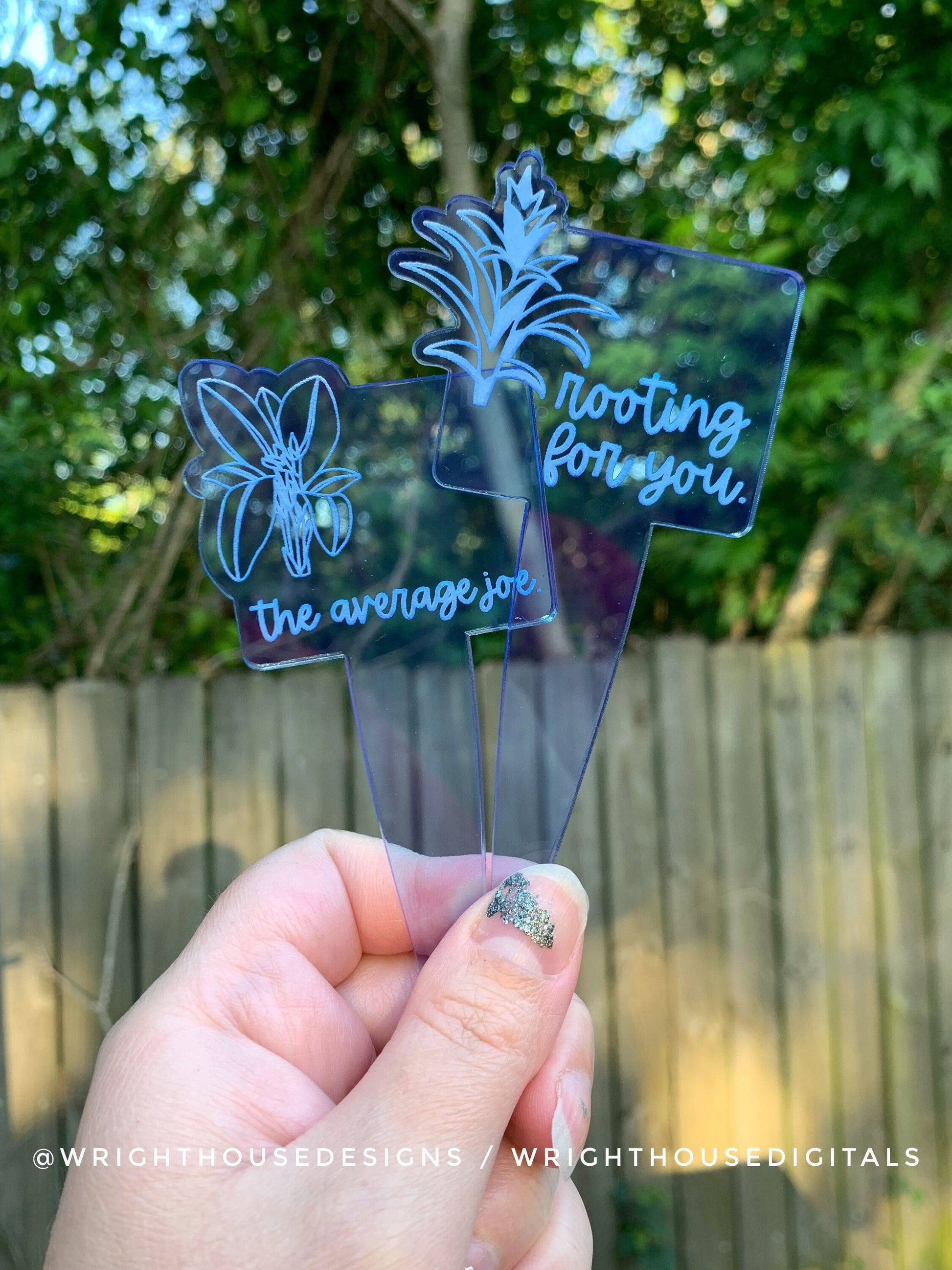 House Plant Stakes - Spring Seed Cultivation Organization - Weatherproof Acrylic - Brown Plant Garden Markers - Funny Gift For Plant Lovers