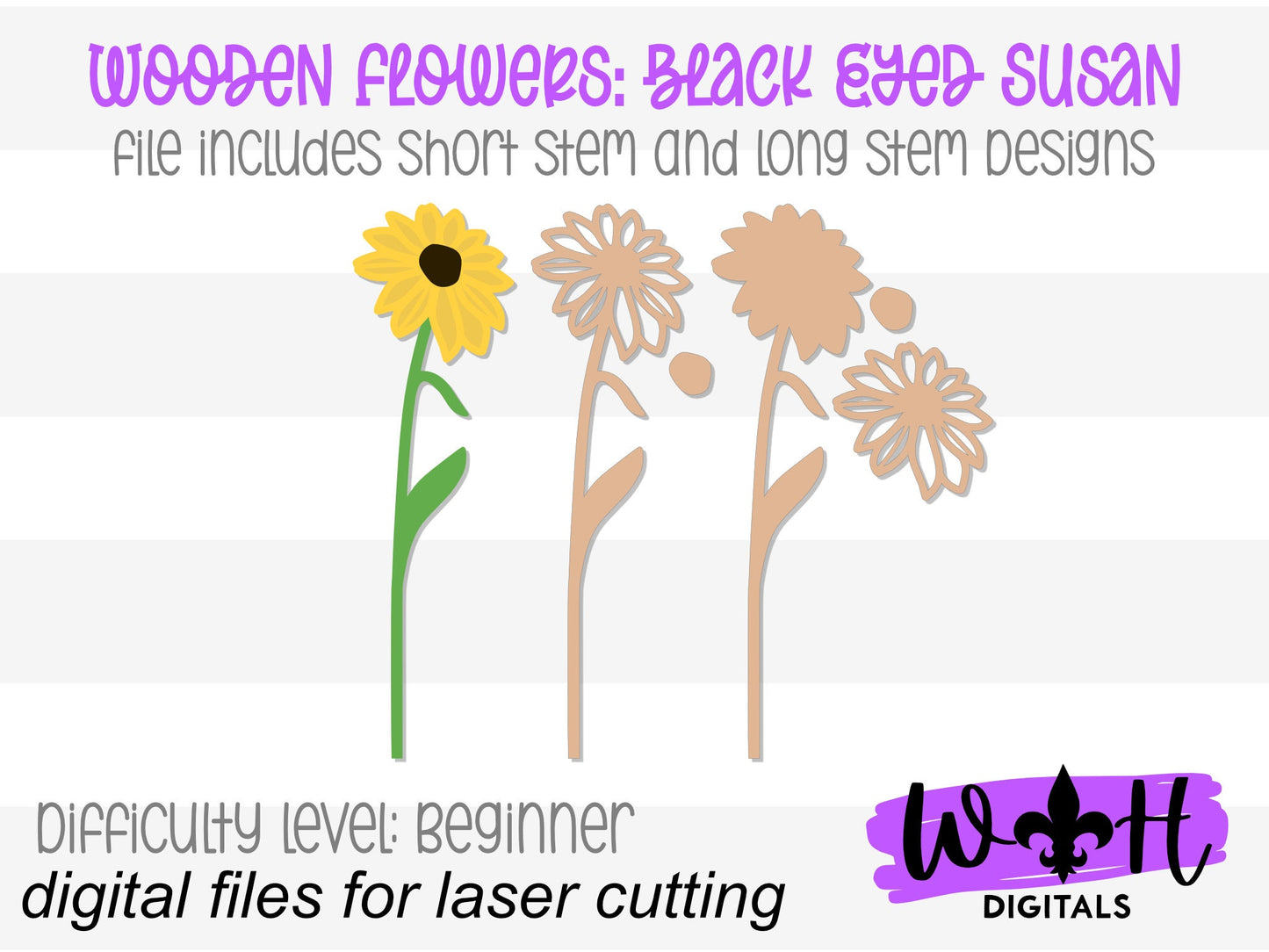 Full Laser Cut Flower Bundle - Simple Diy Florals For Bouquets - Files for Sign Making - SVG Cut File For Glowforge - Digital File