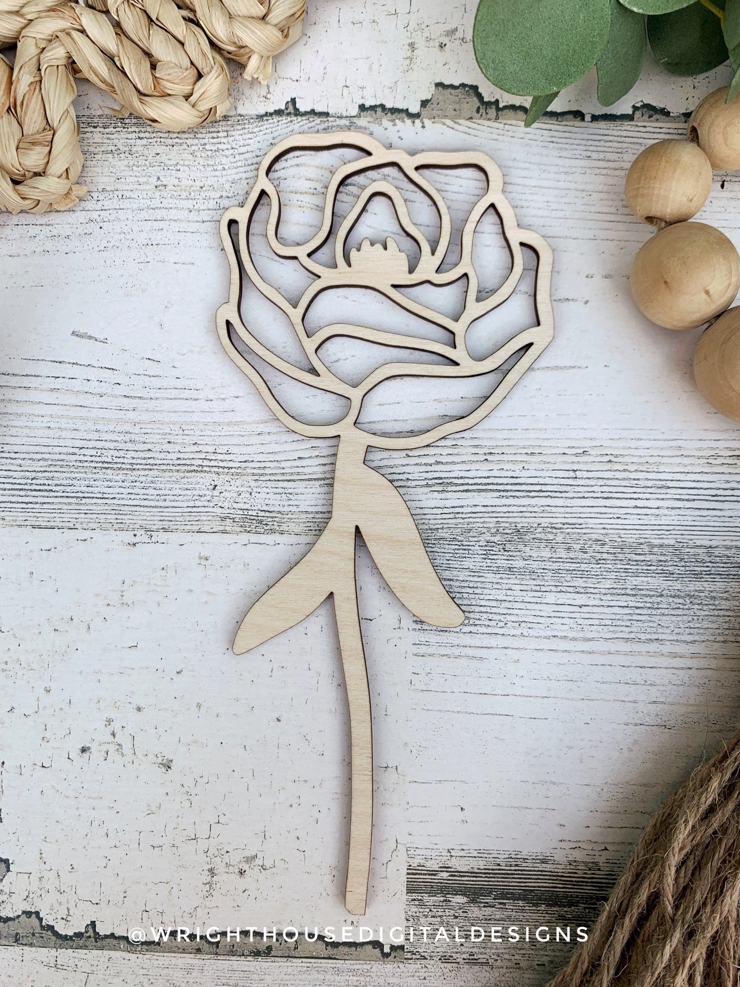 Peony Wooden Laser Cut Flowers - Simple Diy Florals For Bouquets - Files for Sign Making - SVG Cut File For Glowforge - Digital File