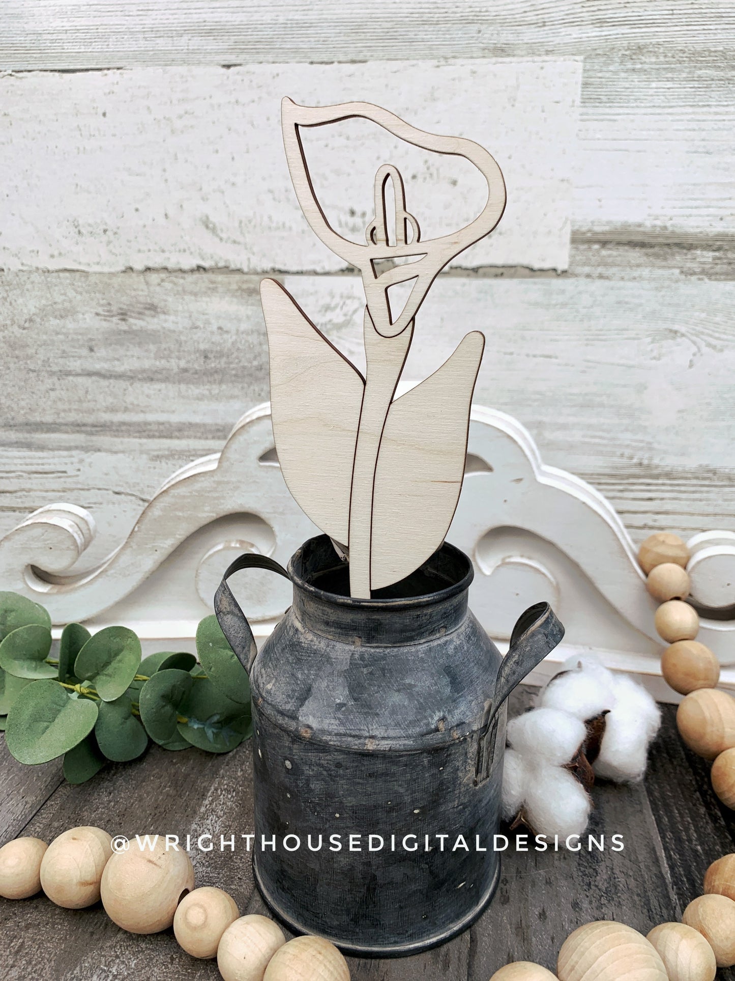 Calla Lily Wooden Laser Cut Flowers - Simple Diy Florals For Bouquets - Files for Sign Making - SVG Cut File For Glowforge - Digital File