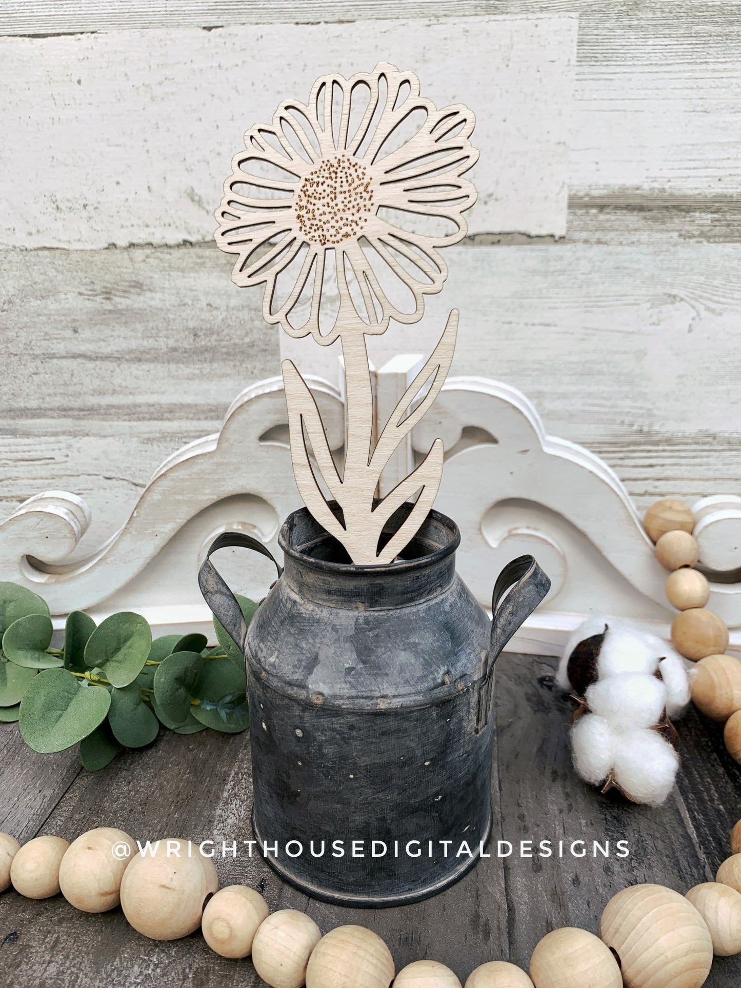 Daisy Wooden Laser Cut Flowers - Simple Diy Florals For Bouquets - Files for Sign Making - SVG Laser Cut File For Glowforge - Digital File