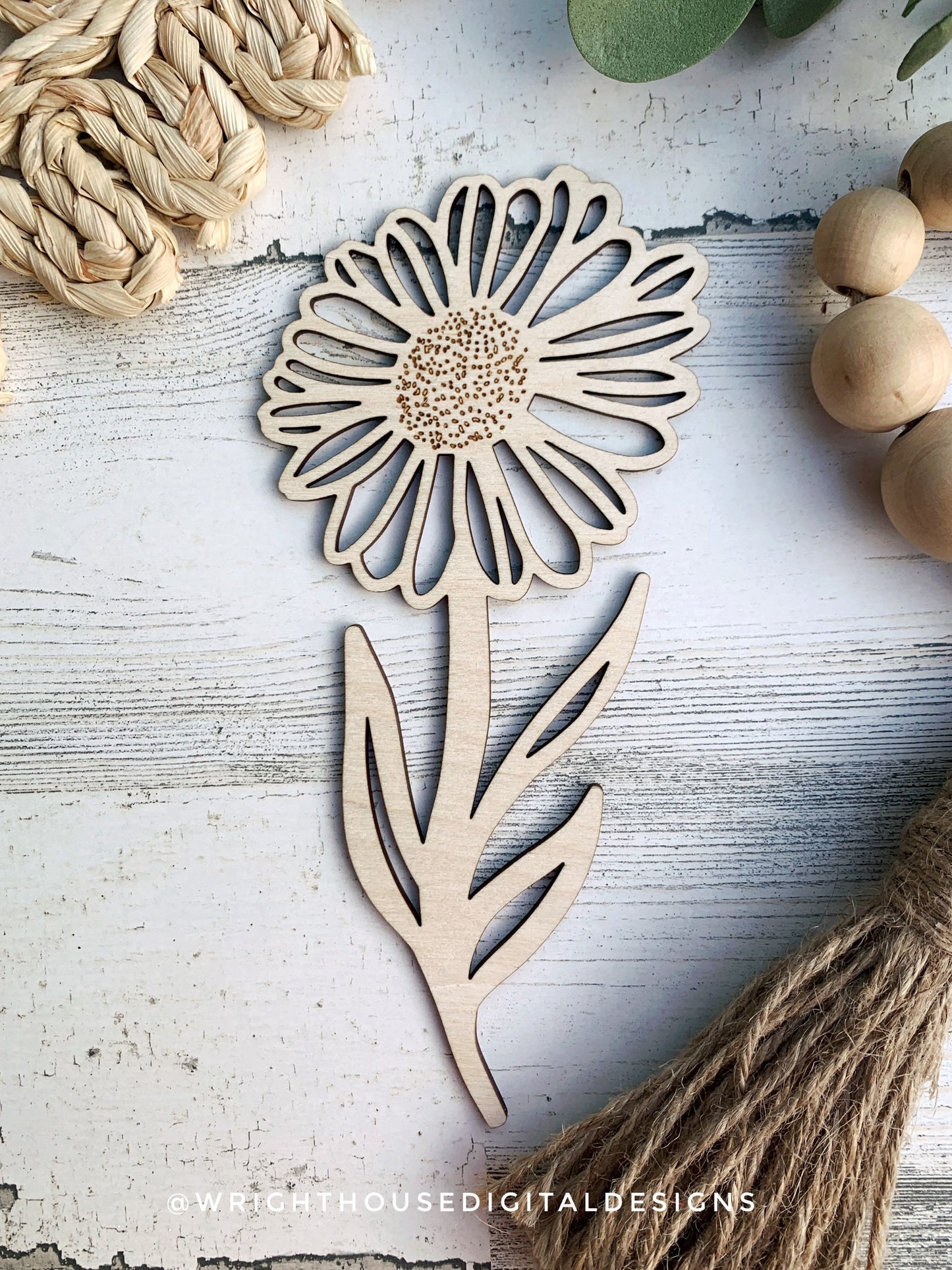 Daisy Wooden Laser Cut Flowers - Simple Diy Florals For Bouquets - Files for Sign Making - SVG Laser Cut File For Glowforge - Digital File