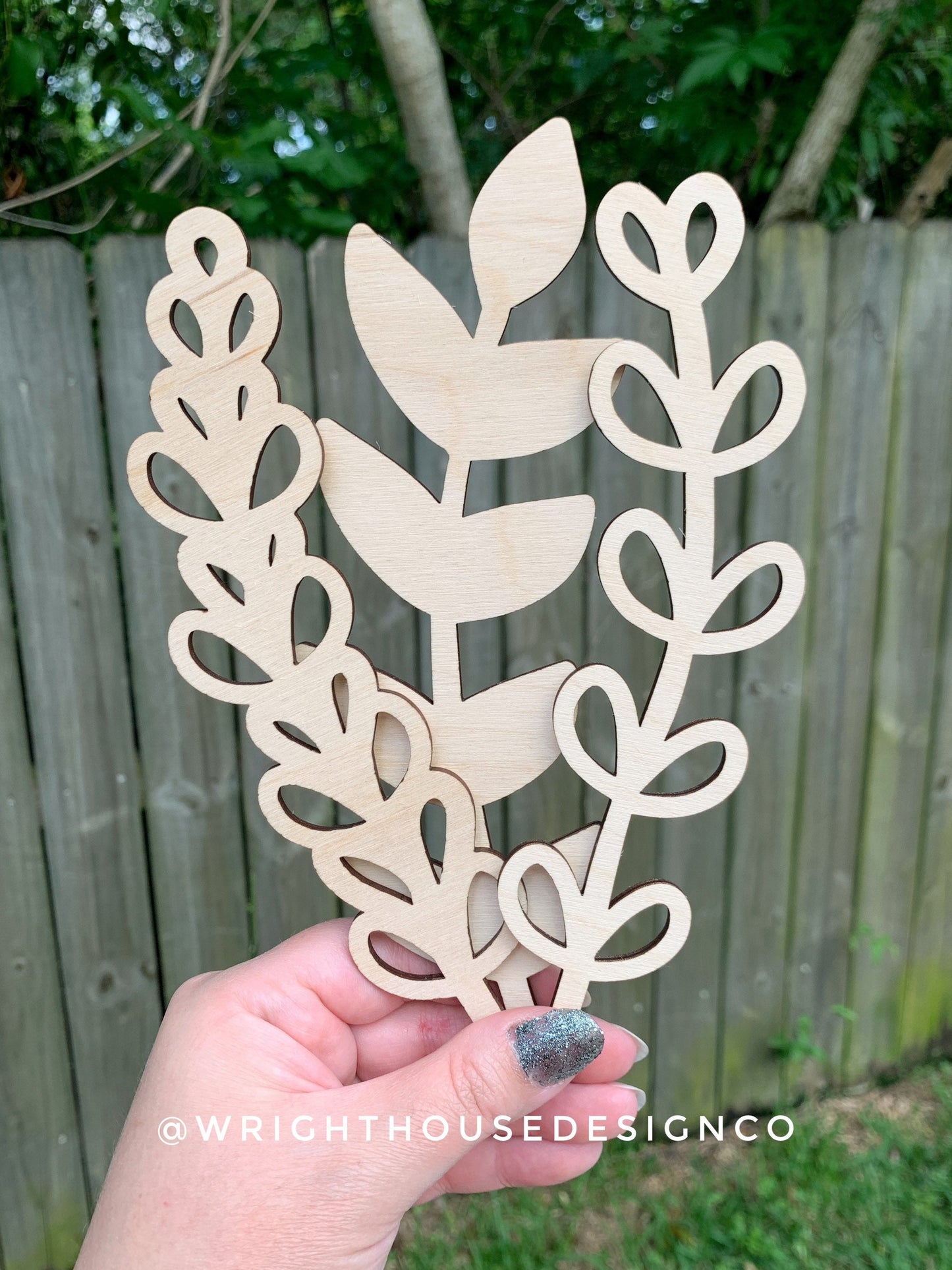 Greenery Wooden Laser Cut Flowers - Simple Diy Florals For Bouquets - Files for Sign Making - SVG Cut File For Glowforge - Digital File