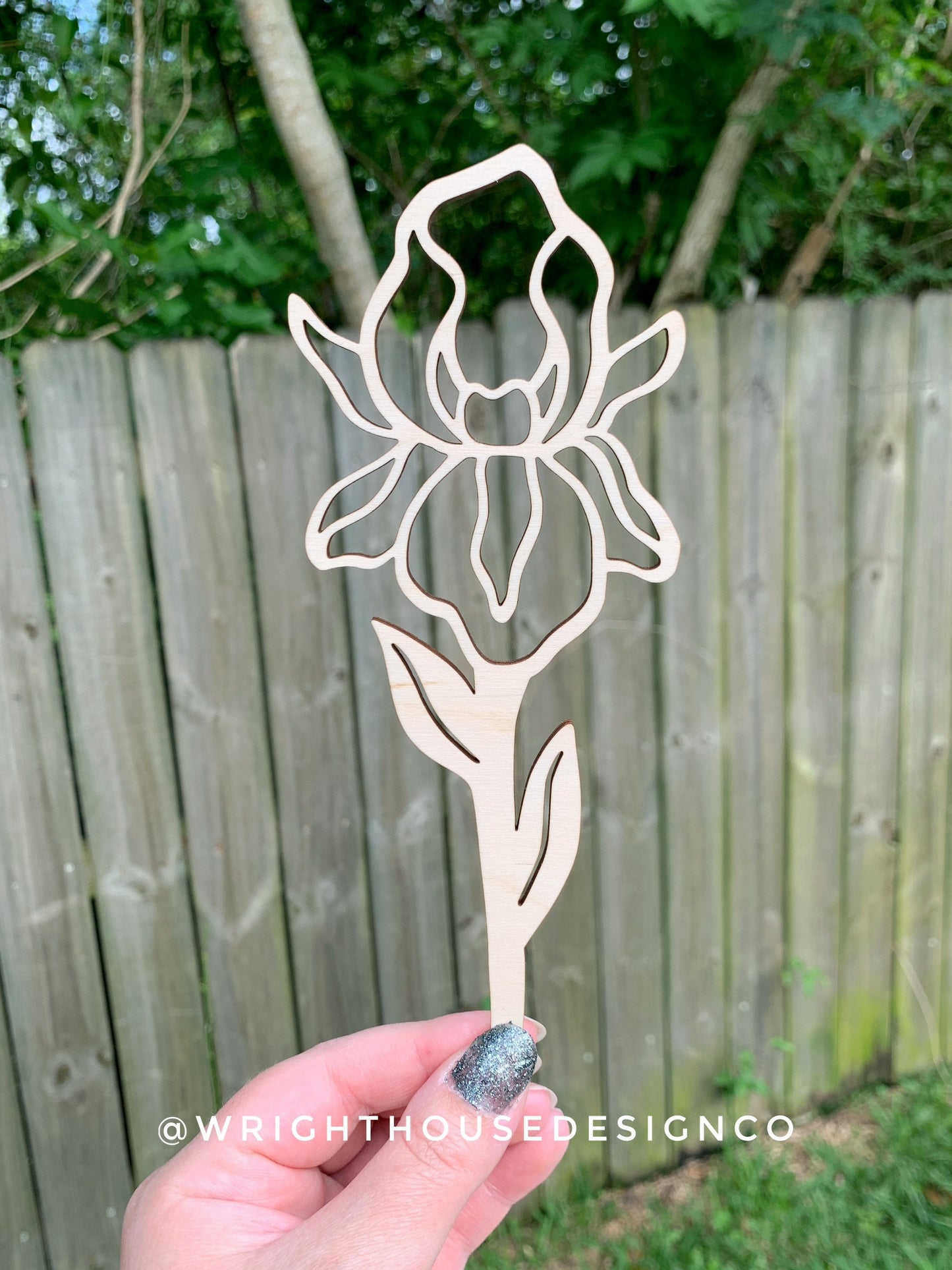 Iris Wooden Laser Cut Flowers - Simple Diy Florals For Bouquets - Files for Sign Making - SVG Cut File For Glowforge - Digital File