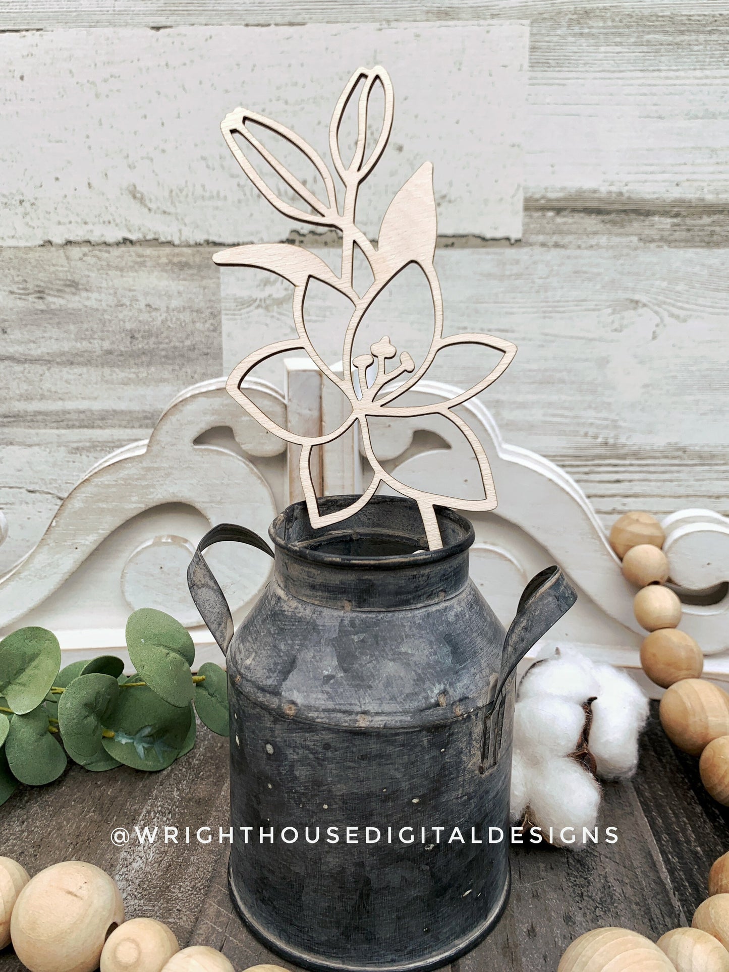 Lily Wooden Laser Cut Flowers - Simple Diy Florals For Bouquets - Files for Sign Making - SVG Laser Cut File For Glowforge - Digital File