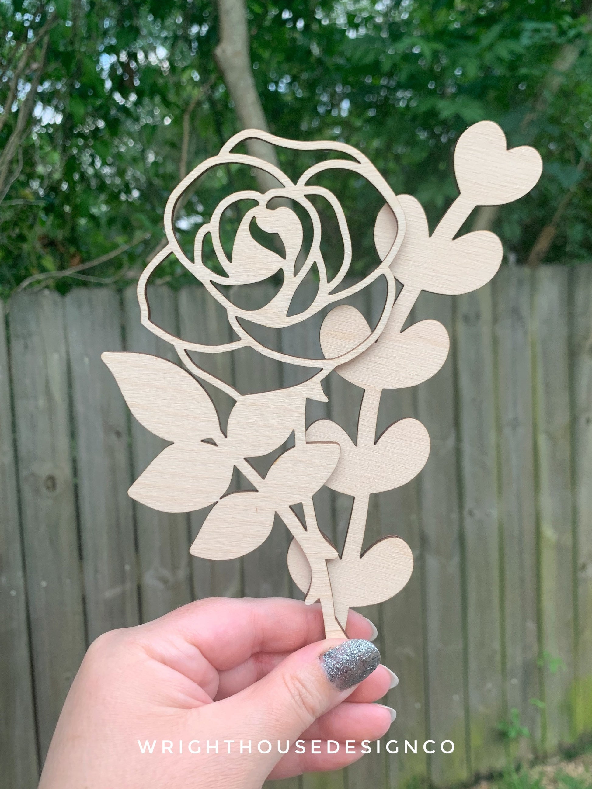 Rose Wooden Laser Cut Flowers - Simple Diy Florals For Bouquets - Files for Sign Making - SVG Cut File For Glowforge - Digital File