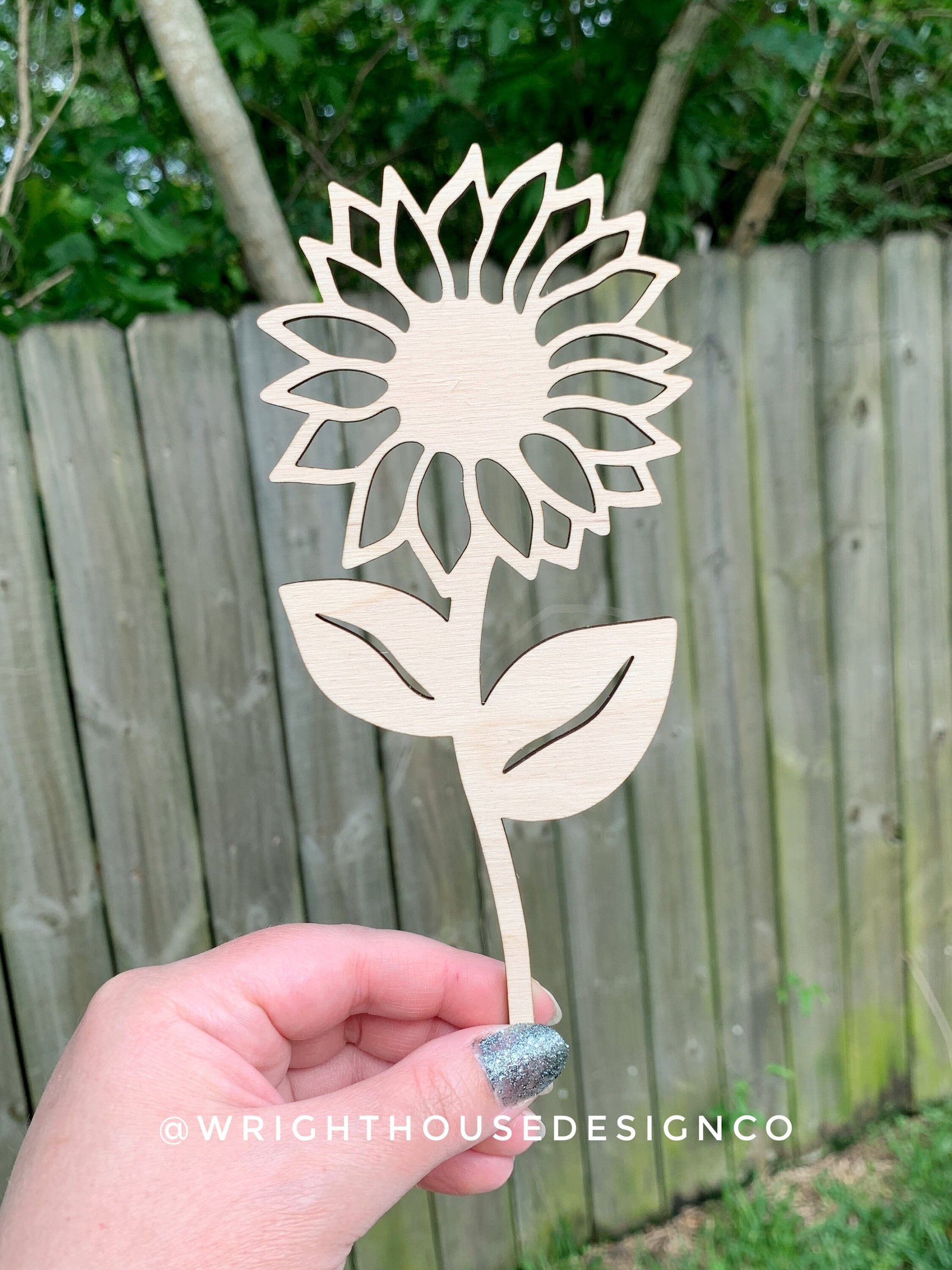 Sunflower Wooden Laser Cut Flowers - Simple Diy Florals For Bouquets - Files for Sign Making - SVG Cut File For Glowforge - Digital File