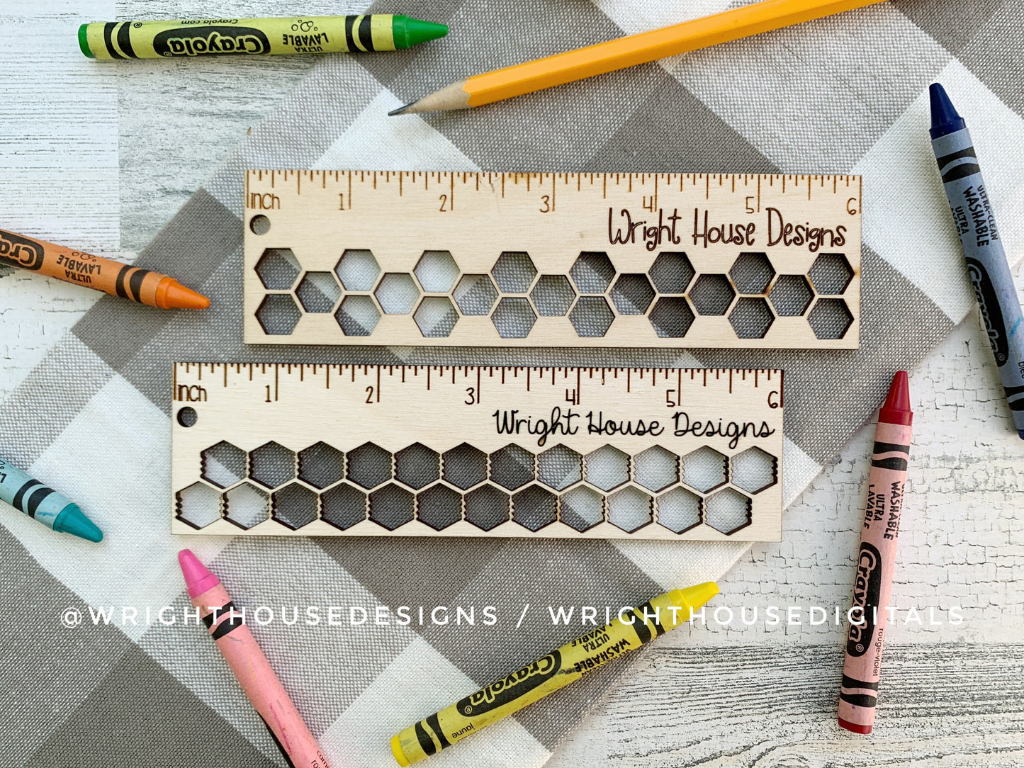 6 Inch Geometric Pattern Rulers For Laser Cutting - Files For Product Photography Staging - Digital SVG Cut Files For Glowforge Lasers