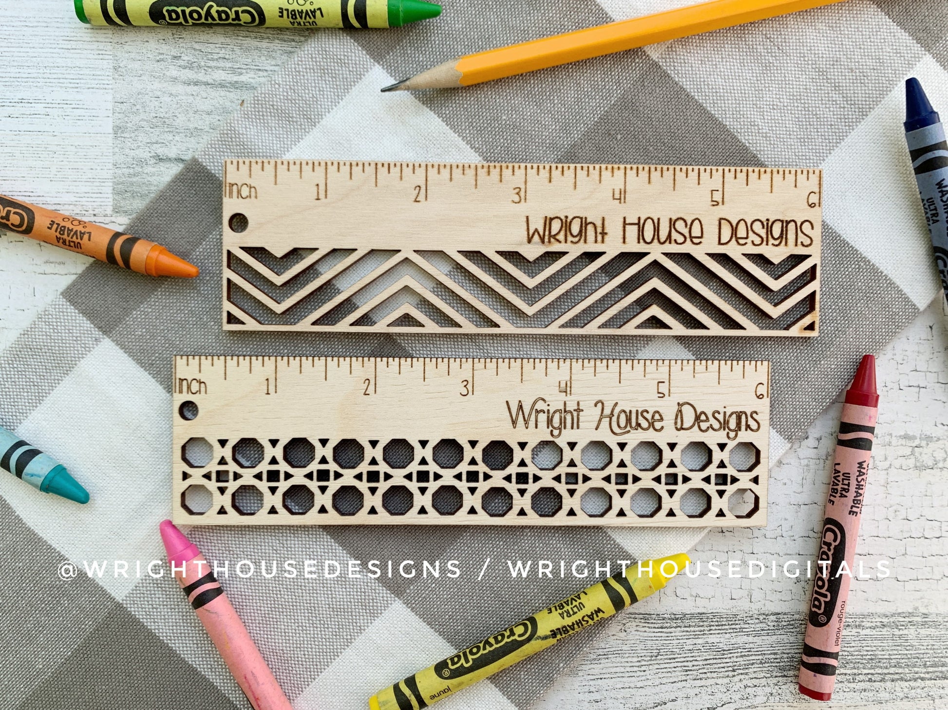 6 Inch Geometric Pattern Rulers For Laser Cutting - Files For Product Photography Staging - Digital SVG Cut Files For Glowforge Lasers