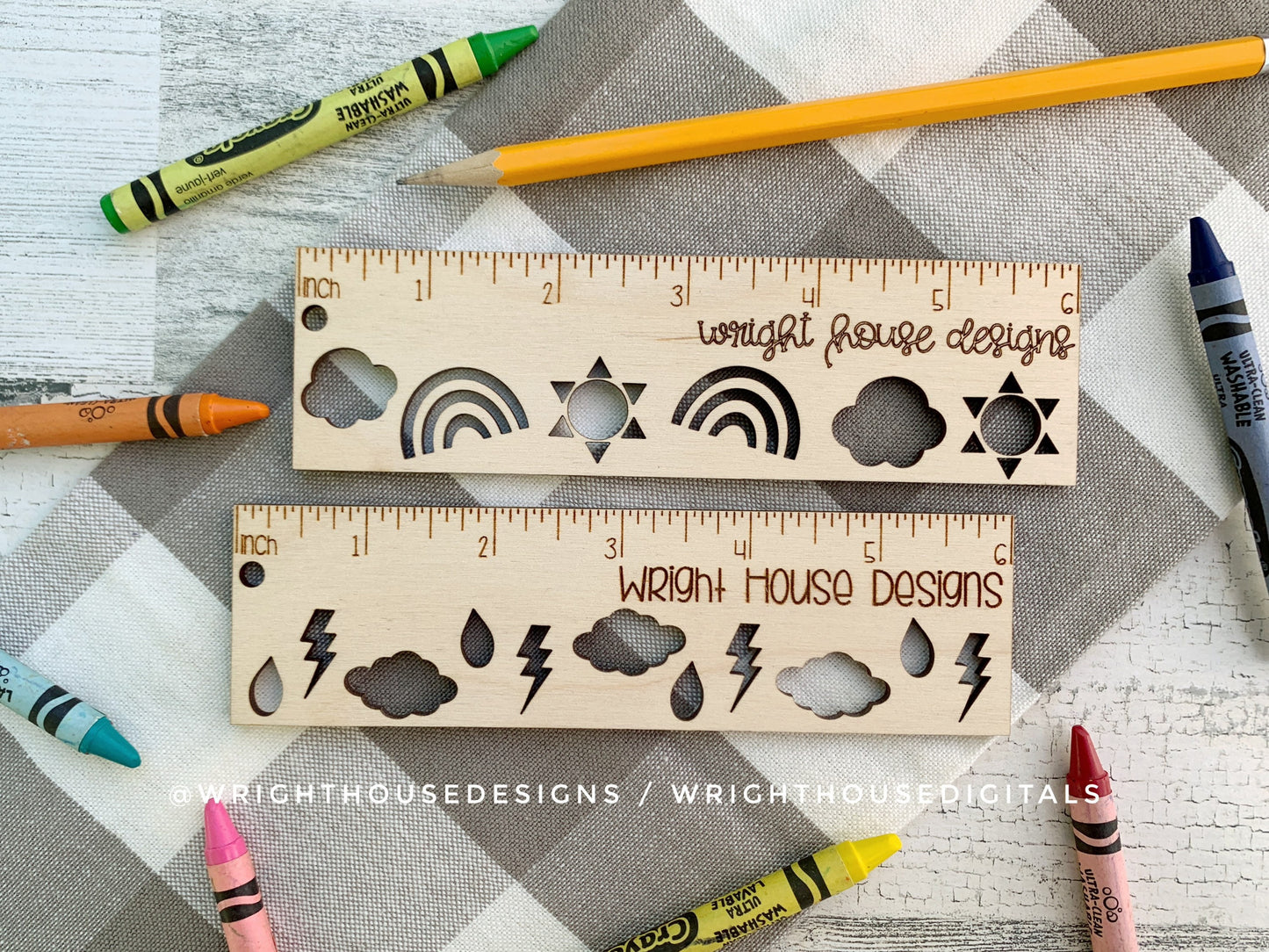 6 Inch Decorative Pattern Rulers For Laser Cutting - Files For Product Photography Staging - Digital SVG Cut Files For Glowforge Lasers