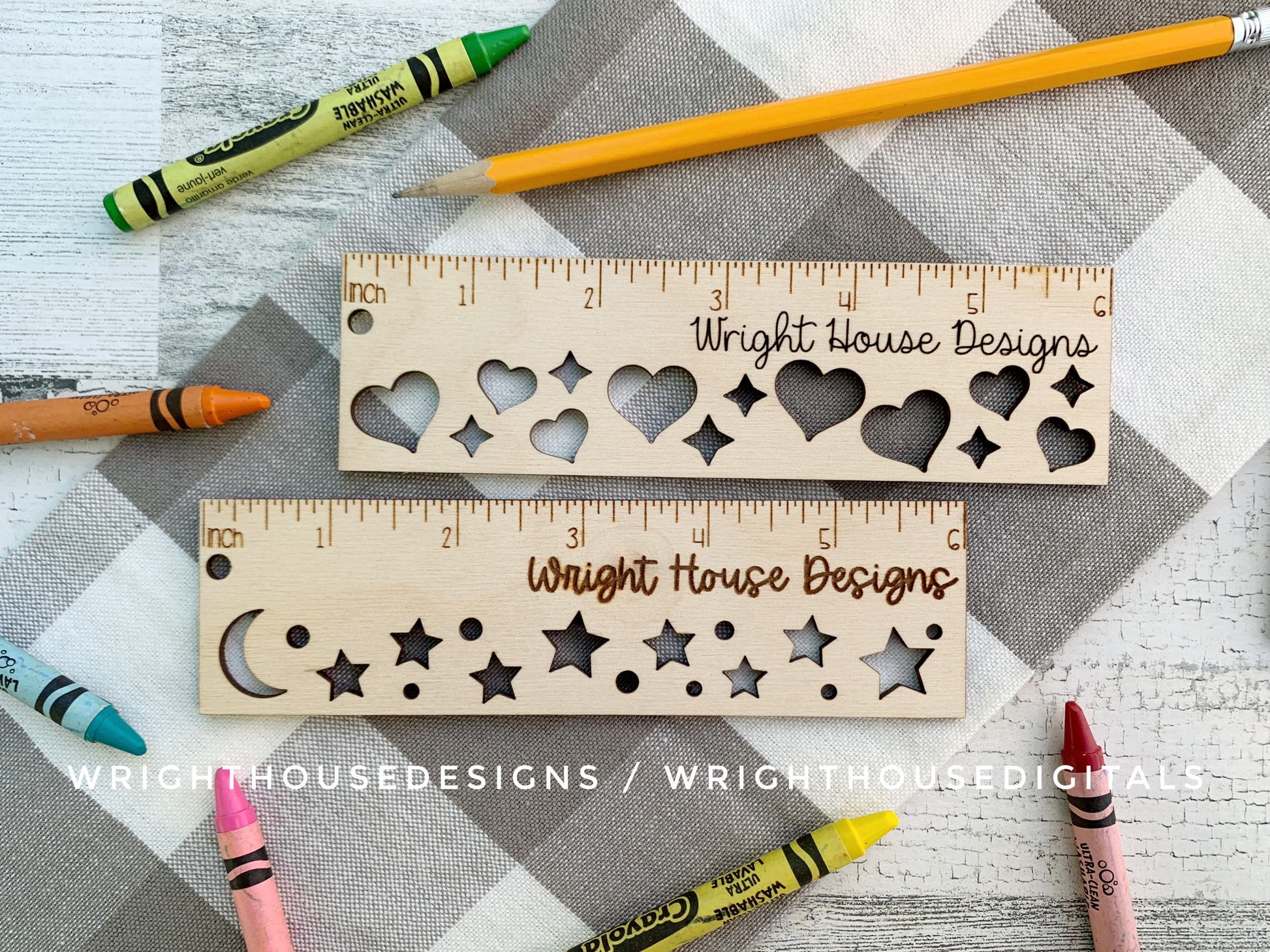 6 Inch Decorative Pattern Rulers For Laser Cutting - Files For Product Photography Staging - Digital SVG Cut Files For Glowforge Lasers