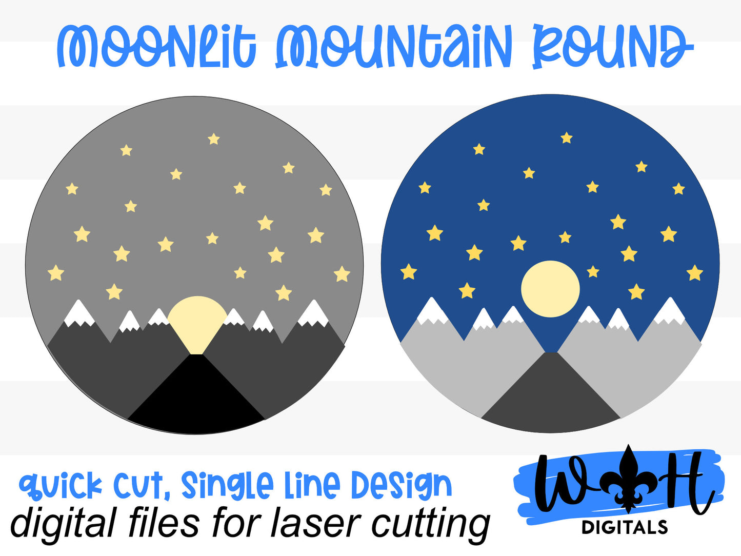 The Moonlit Mountain Nighttime Baby Nursery Round - Sign Making Home Decor and DIY Kits - Cut File For Glowforge Lasers - Digital SVG File