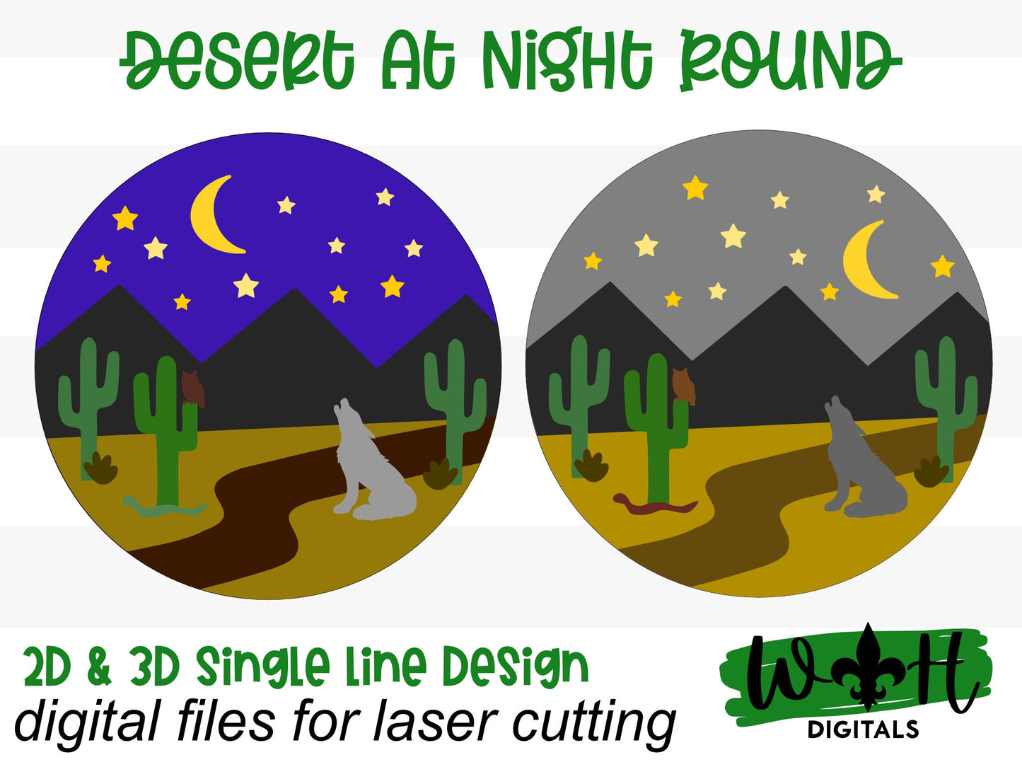 The Desert At Night Baby Boy Nursery Round - Sign Making Home Decor and DIY Kits - Cut File For Glowforge Lasers - Digital SVG File