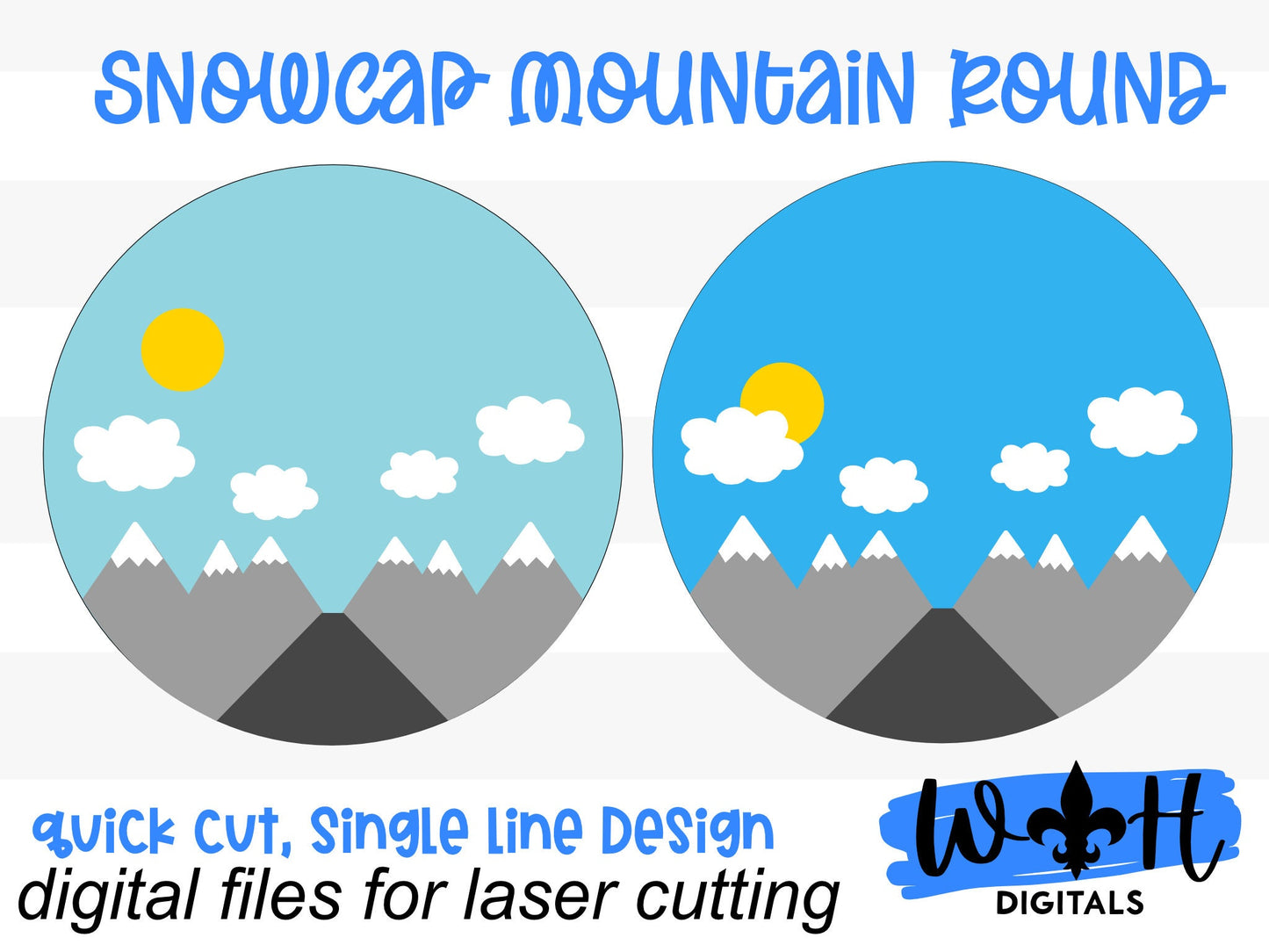 The Snowcap Mountain Baby Nursery Round - Sign Making Home Decor and DIY Kits - Cut File For Glowforge Lasers - Digital SVG File