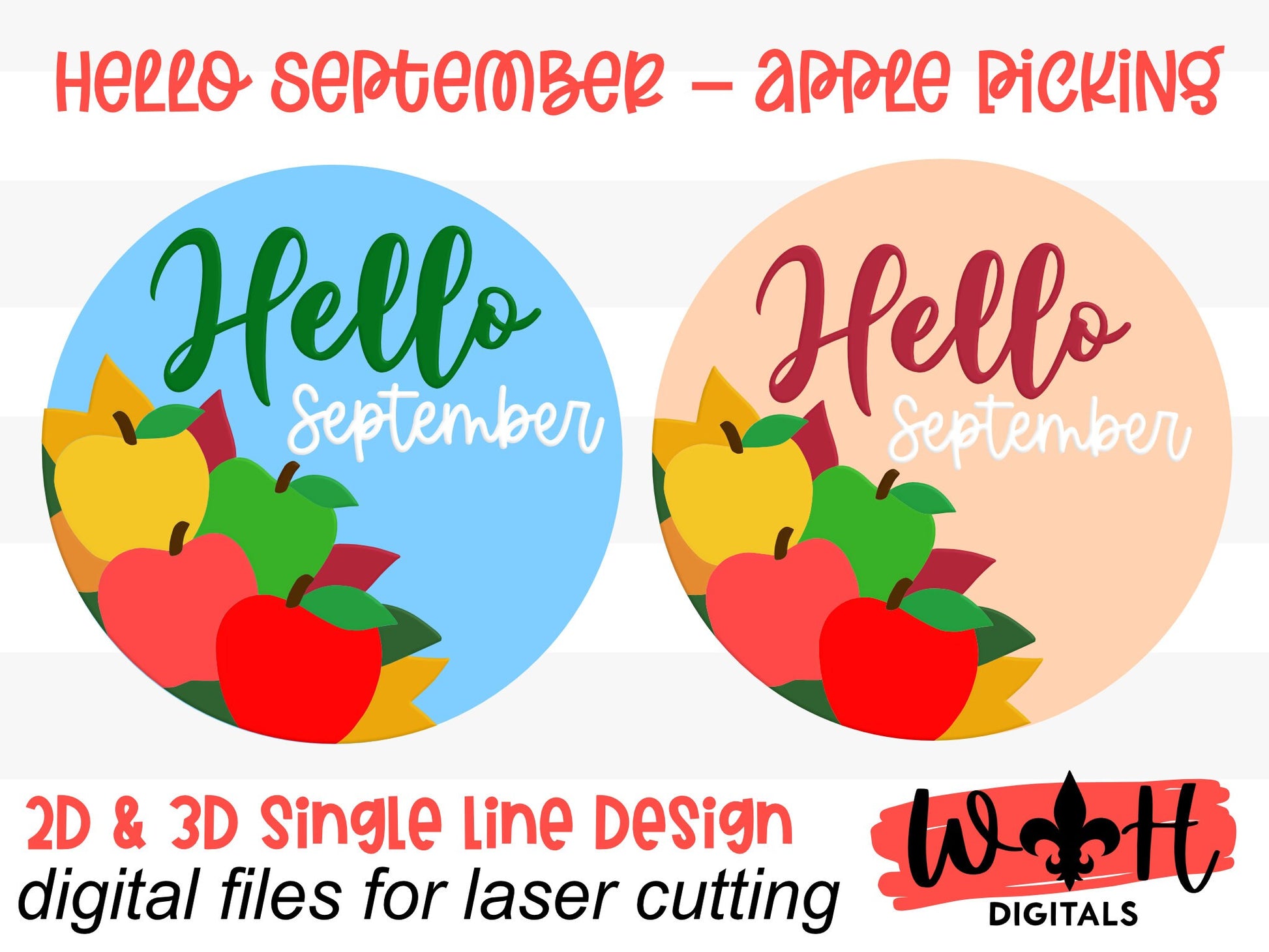 September Apple Picking Fruit Theme Nursery and Door Hanger - Sign Making and DIY Kits - Cut File For Glowforge Lasers - Digital SVG File