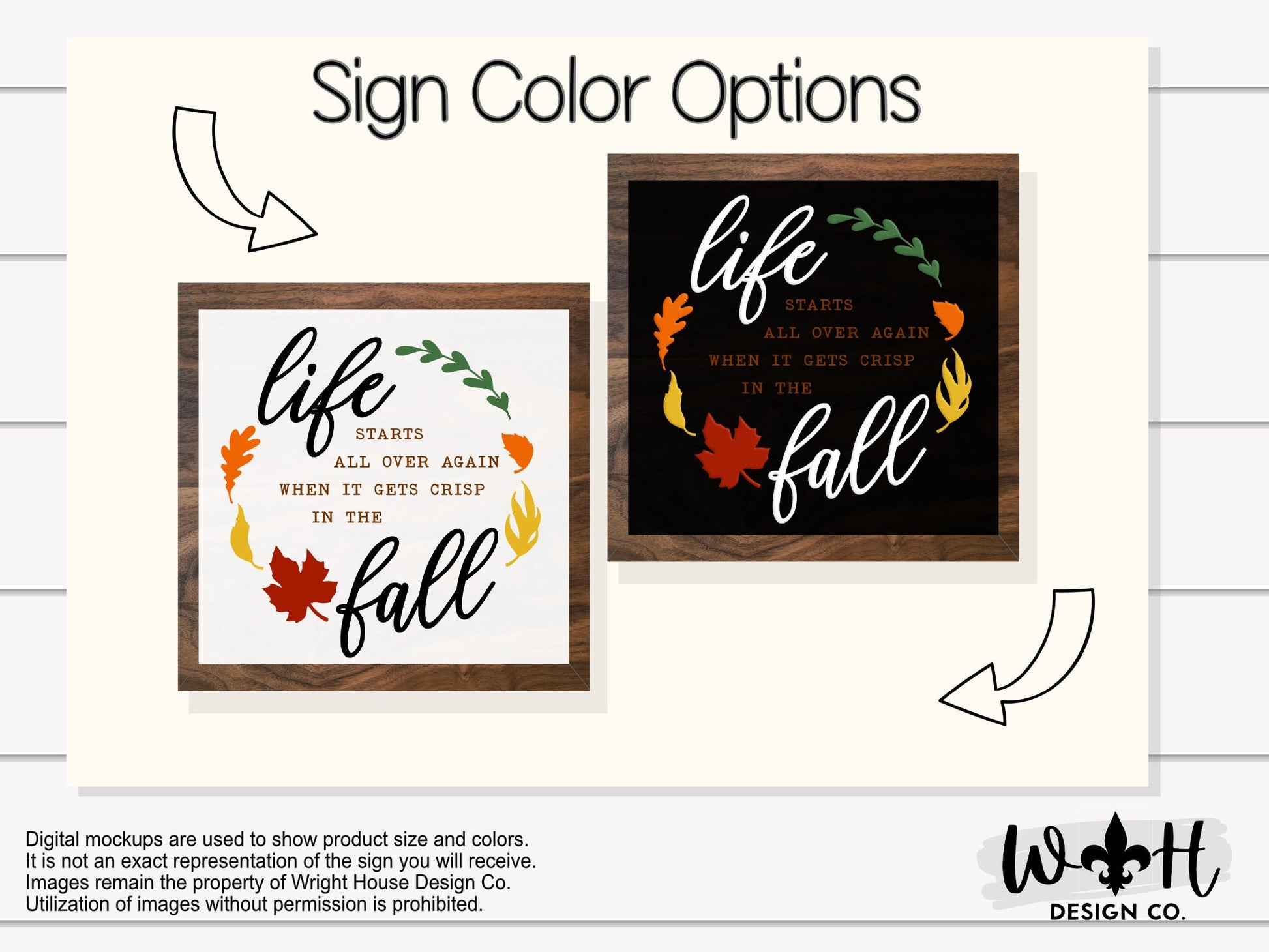 Life Starts Over In The Fall - Wooden Coffee Bar Sign - Autumn Cottagecore Home and Kitchen Decor - Console Table Decor - Seasonal Wall Art