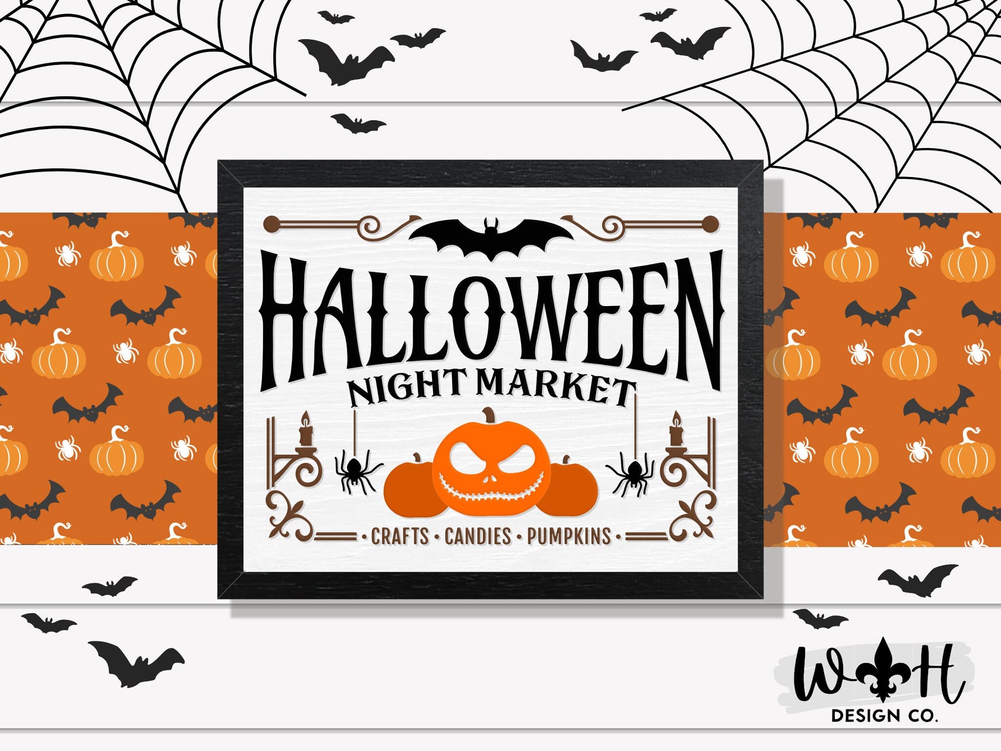 Halloween Night Market - Witchy Wall Sign - Seasonal Coffee Bar Sign - Cottagecore Pumpkin Decor - Dark Academia Room Decor - Goth Wall Art