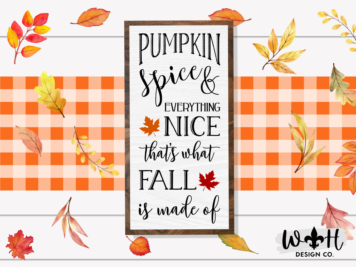 Pumpkin Spice and Everything Nice - Coffee Bar Sign - Country Cottagecore - Fall Farmhouse Home Decor - Entry Table Decor - Framed Wall Art