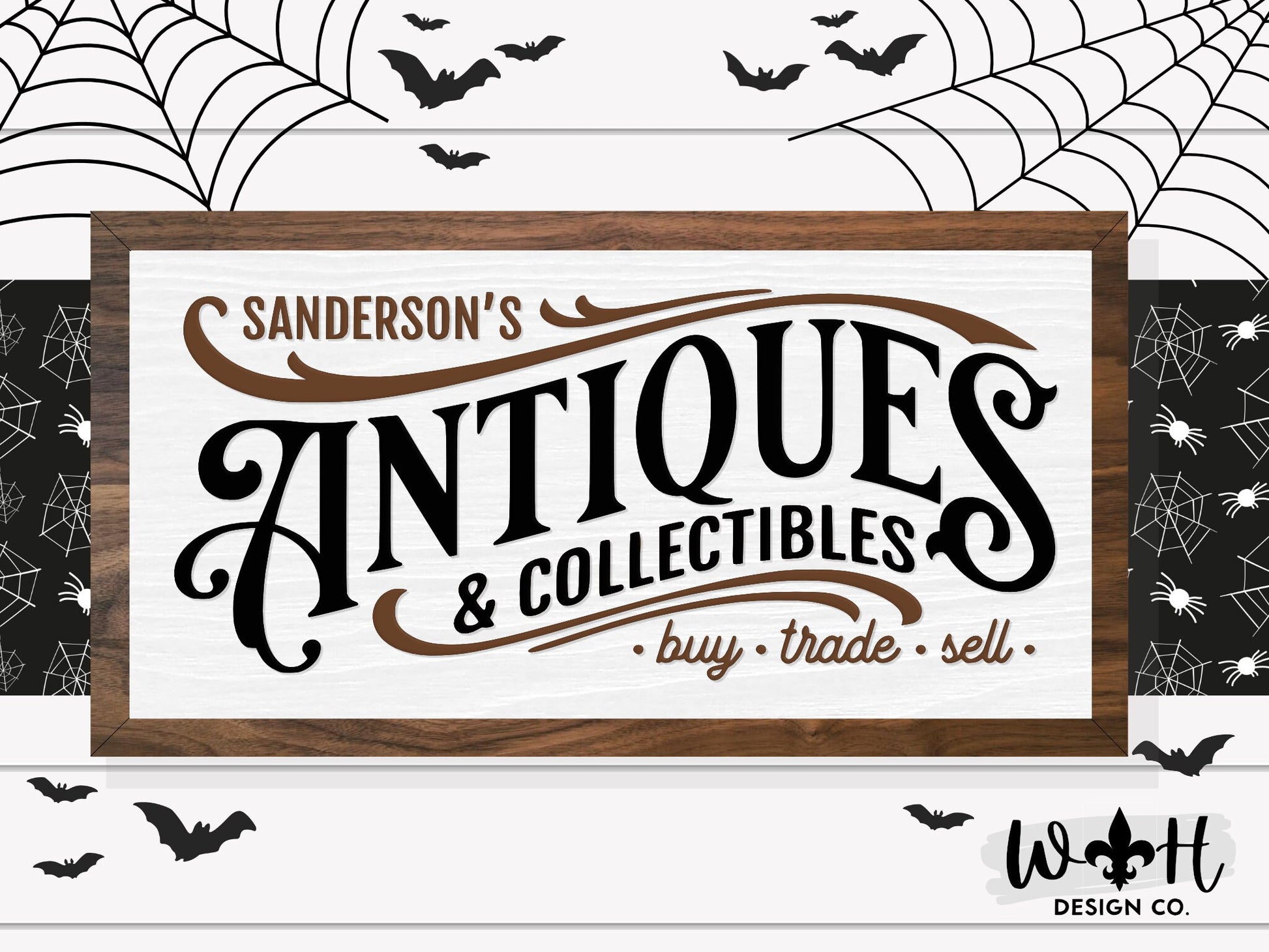 Sanderson’s Antiques - Halloween Witchy Wall Sign - Wooden Coffee Bar Sign - Dark Academia - Cottagcore Witch Home Decor - Gothic Wall Art