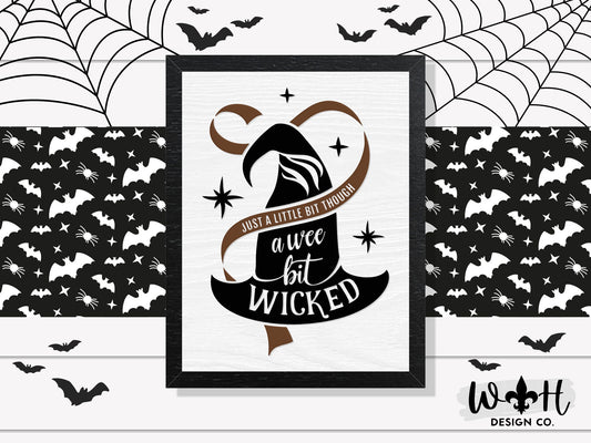 A Wee Bit Wicked - Witchy Room Decor - Seasonal Halloween Coffee Bar Sign - Dark Cottagecore Decor - Modern Farmhouse - Gothic Wall Art