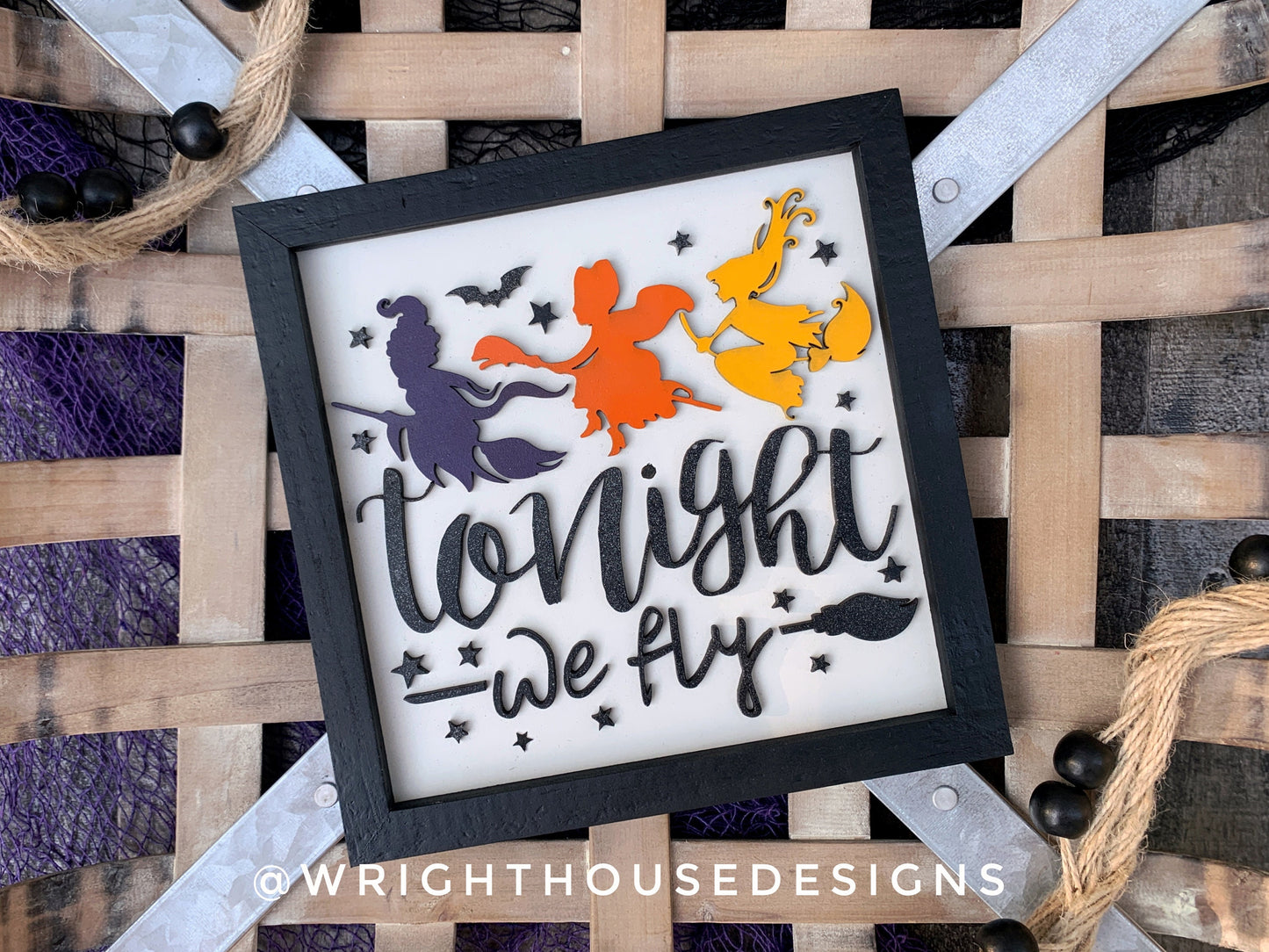 Tonight We Fly! - Halloween Coffee Bar Sign - Hocus Pocus Wall Art - Witchy Room Decor - Seasonal Dark Cottagecore Home and Kitchen Decor