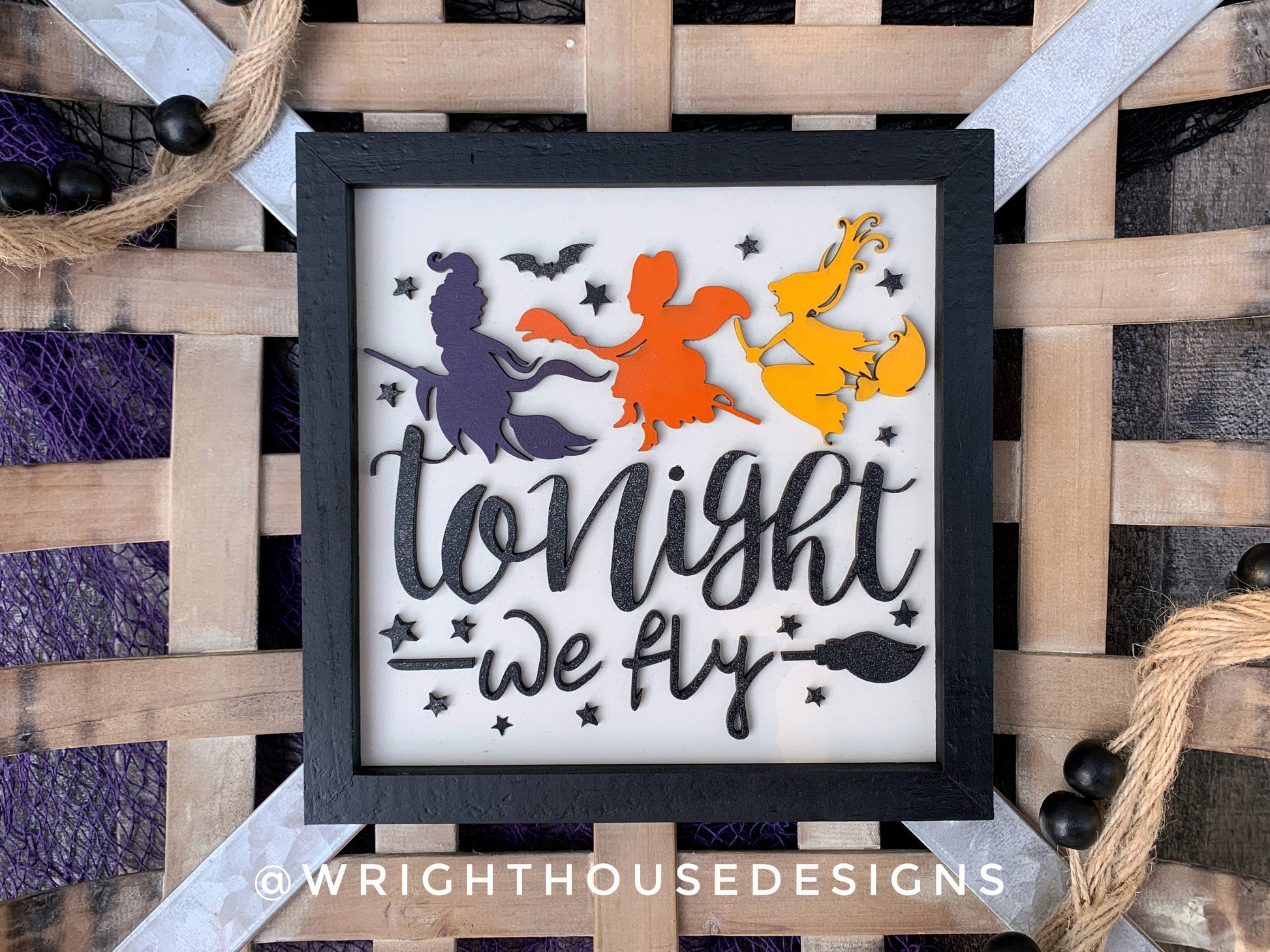 Tonight We Fly! - Halloween Coffee Bar Sign - Hocus Pocus Wall Art - Witchy Room Decor - Seasonal Dark Cottagecore Home and Kitchen Decor